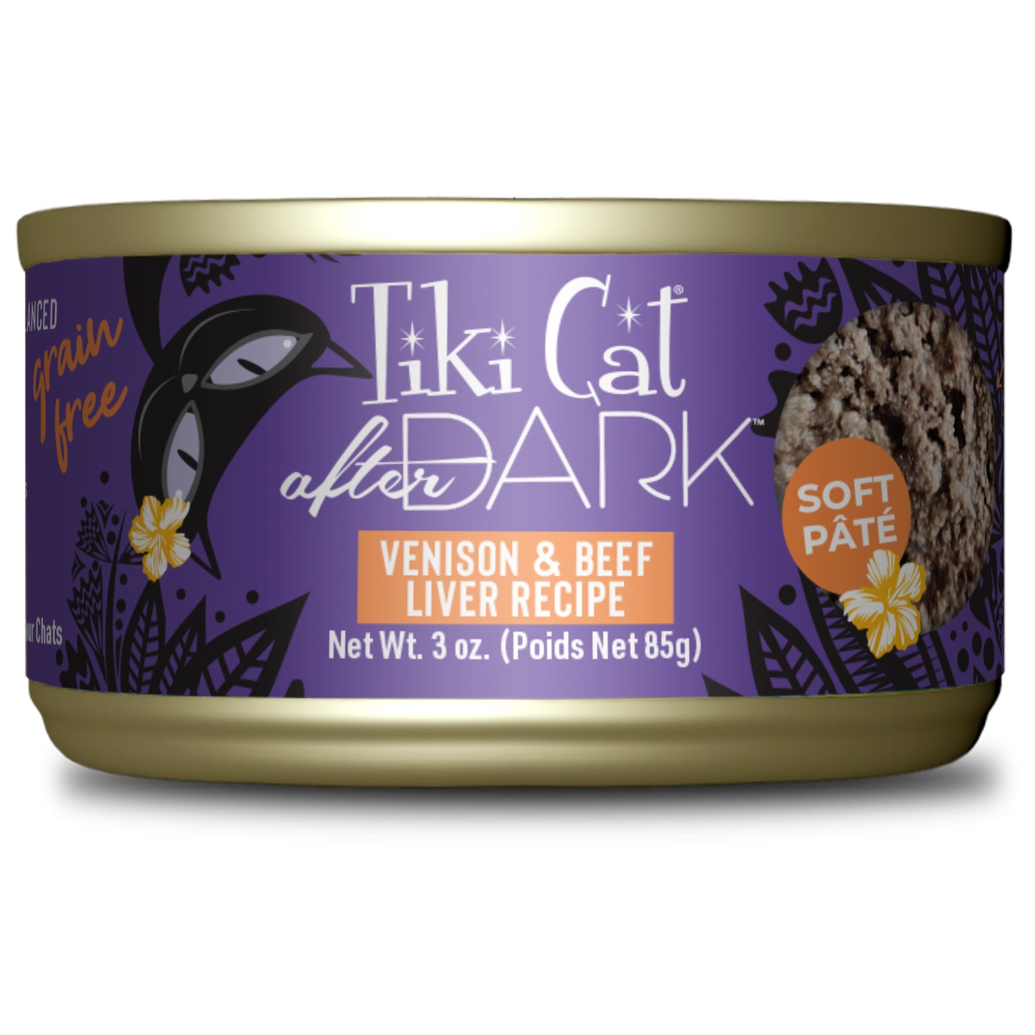 Tiki Cat After Dark Pate Wet Cat Food, Wild Venison & Beef Liver, 3-Oz. Can