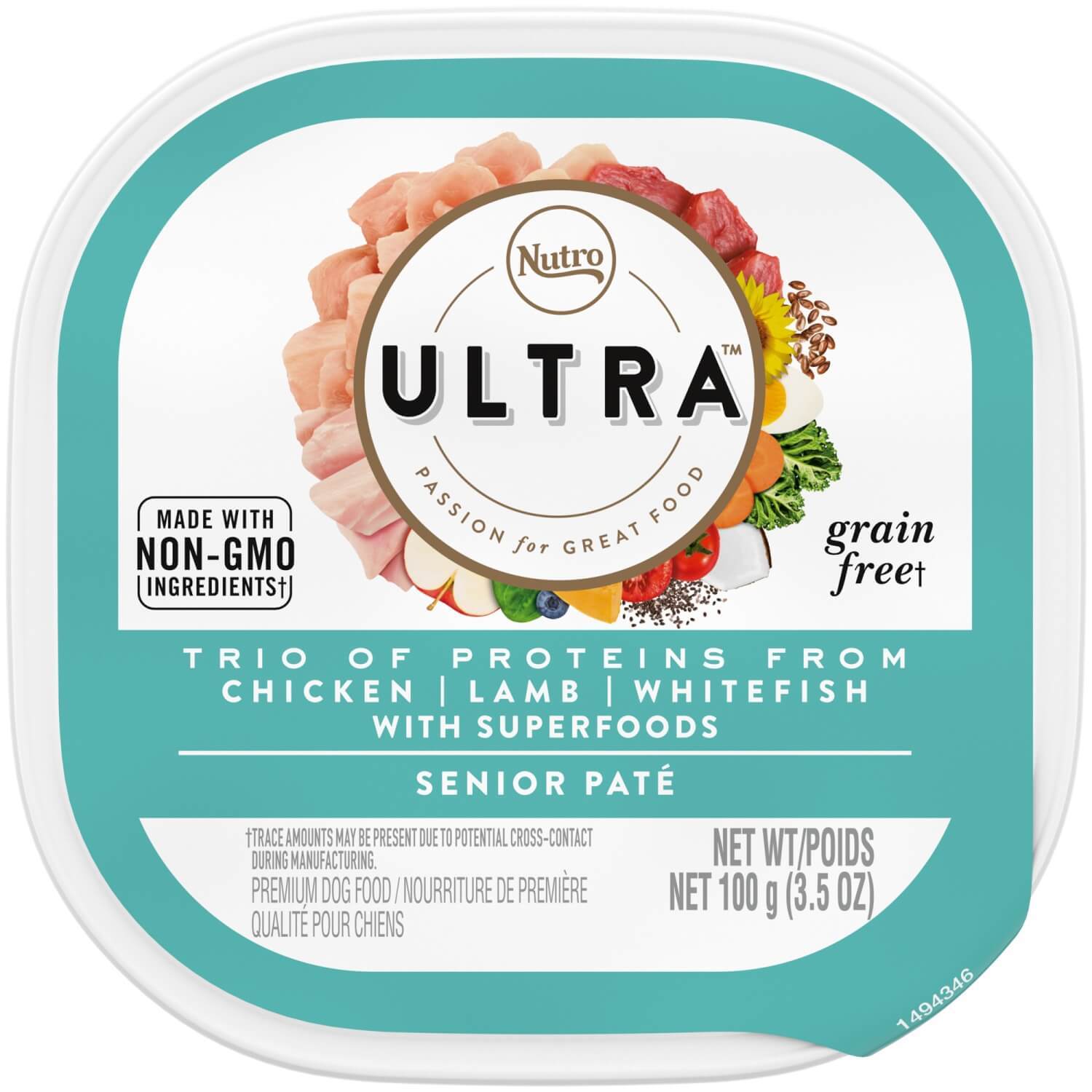 Nutro Ultra Senior Grain Free Trio Of Proteins Chicken, Lamb & Whitefish Pate Wet Dog Food