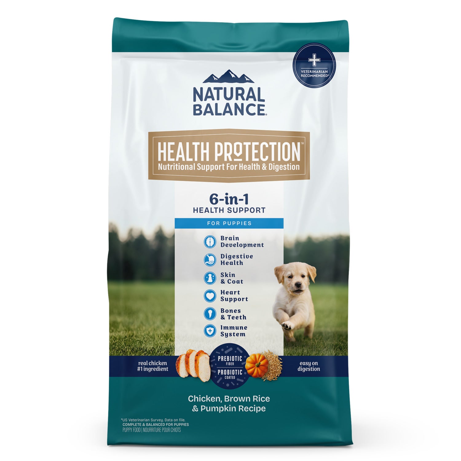 Natural Balance Health Protection Puppy Dry Dog Food, Chicken, Brown Rice & Pumpkin Recipe, 12-Lb