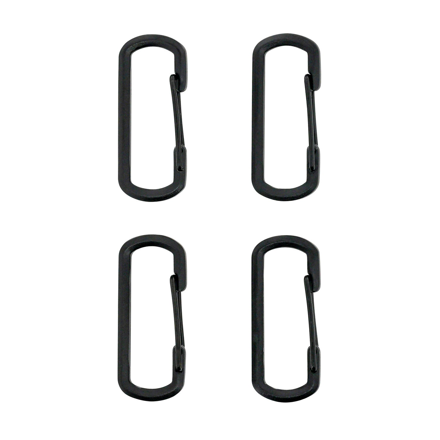 Otr Mini Carabiner Stainless Steel Dog Tag Holder, 3 Pack, Black