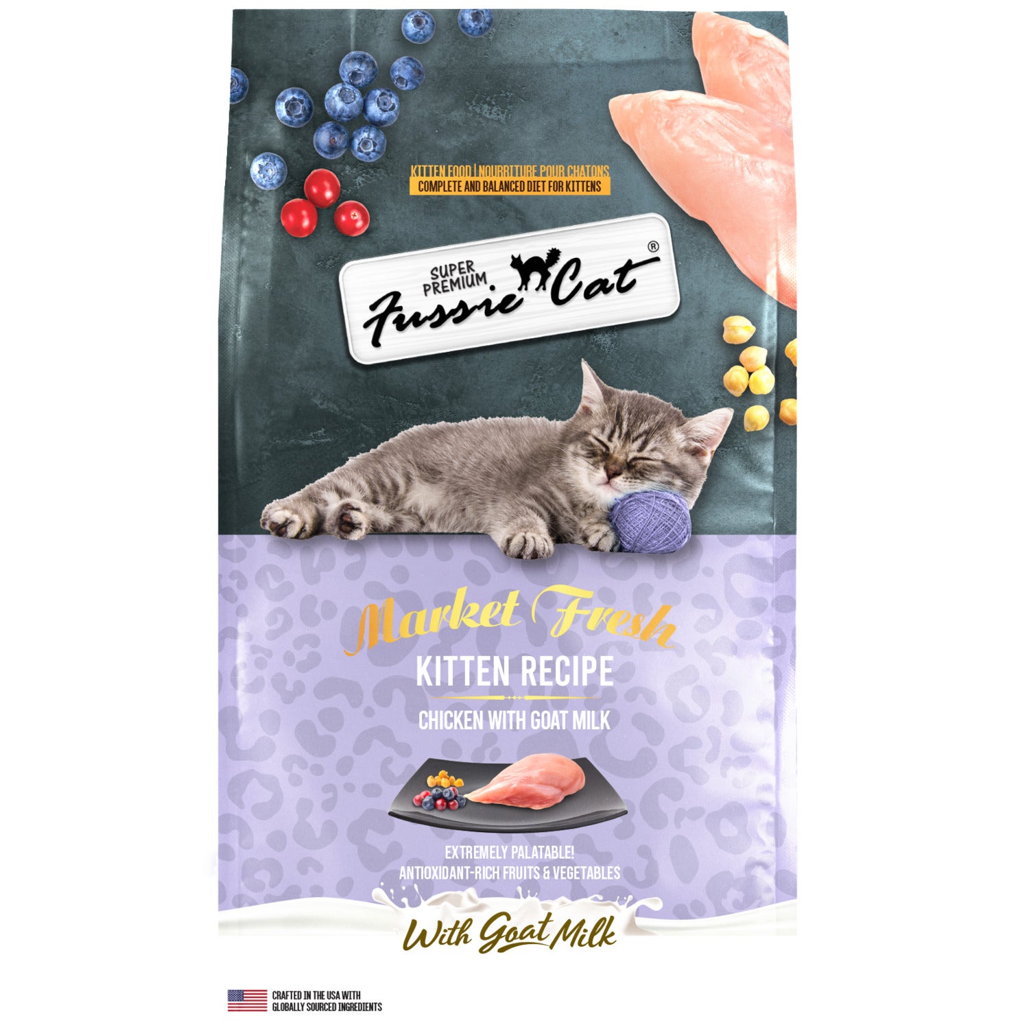 Fussie Cat Market Fresh Chicken In Goat Milk Dry Kitten Food, 3.5-Lb