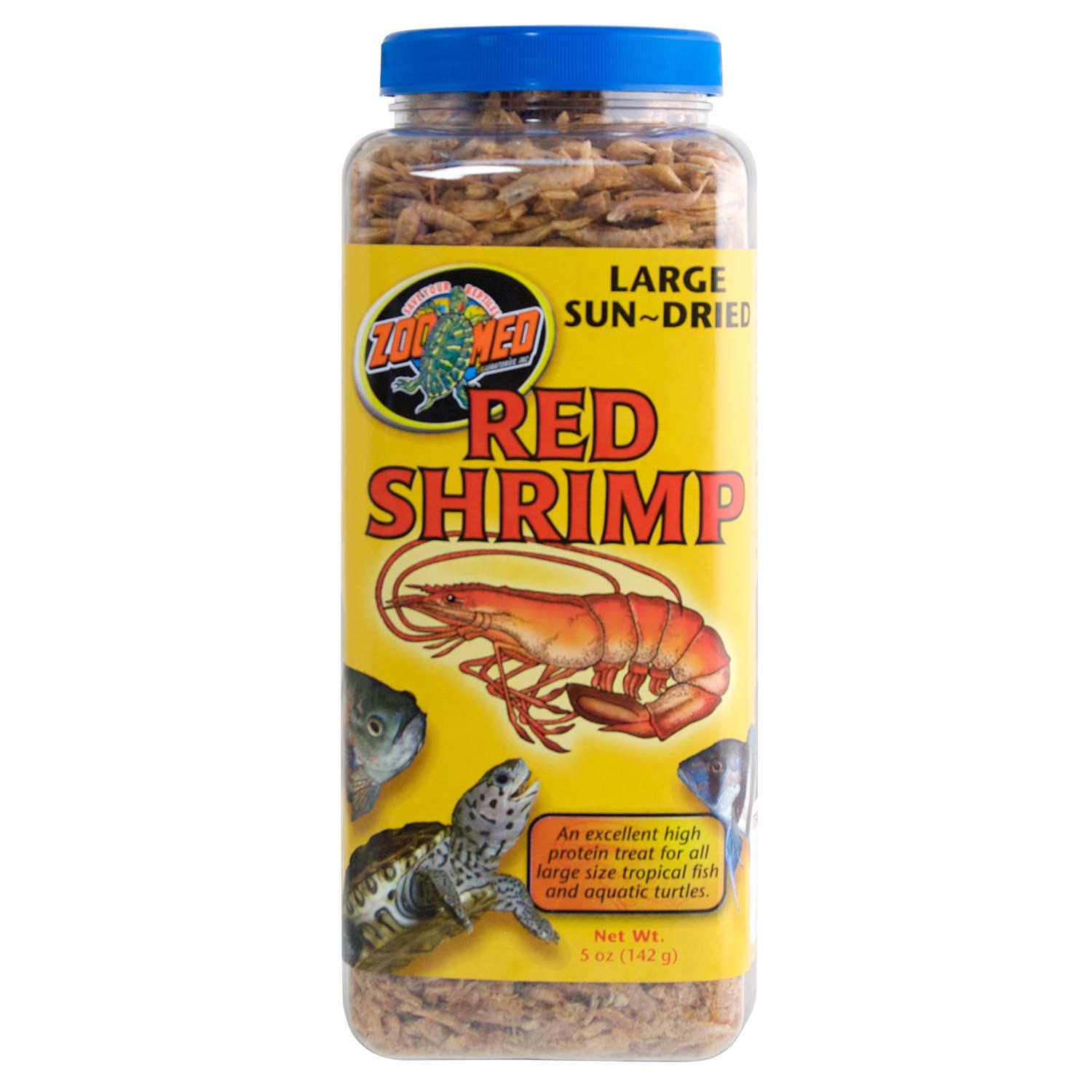 Zoo Med Large Sun-Dried Red Shrimp Reptile Food, 5-Oz