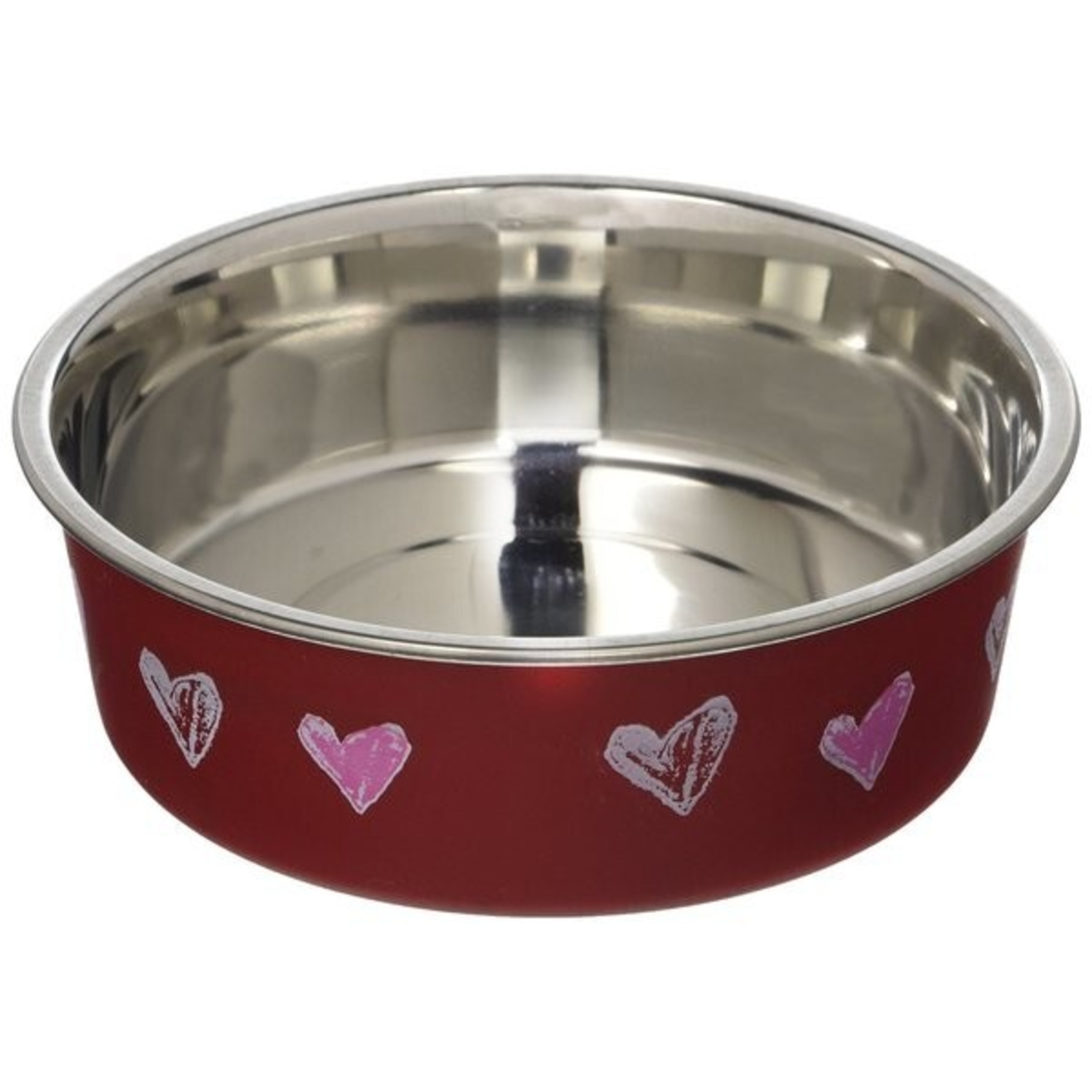 Loving Pets Bella Stainless Steel Dog & Cat Bowl, Hearts