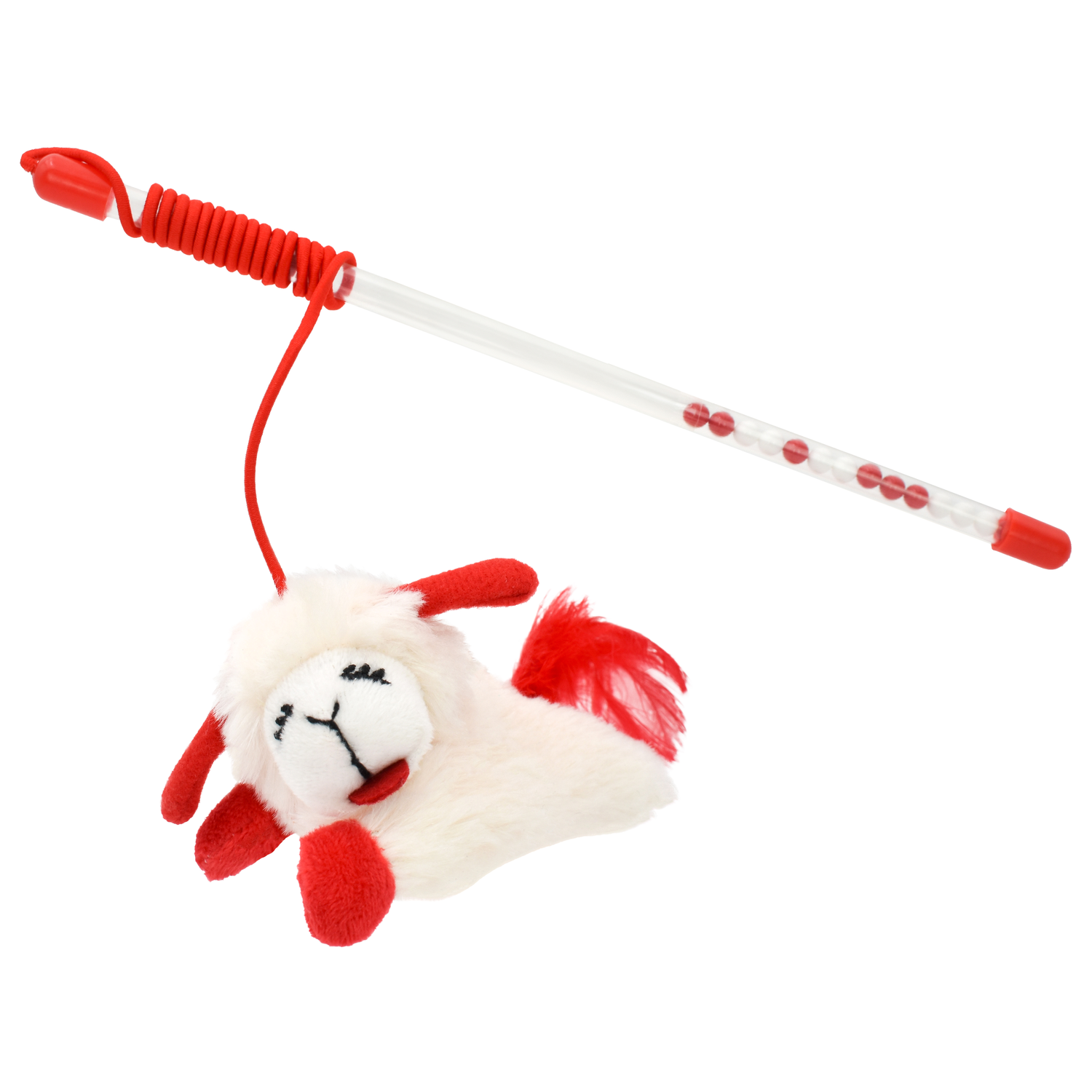 Multipet Lamb Chop Refillable Catnip Wand & Teaser Cat Toy, 12