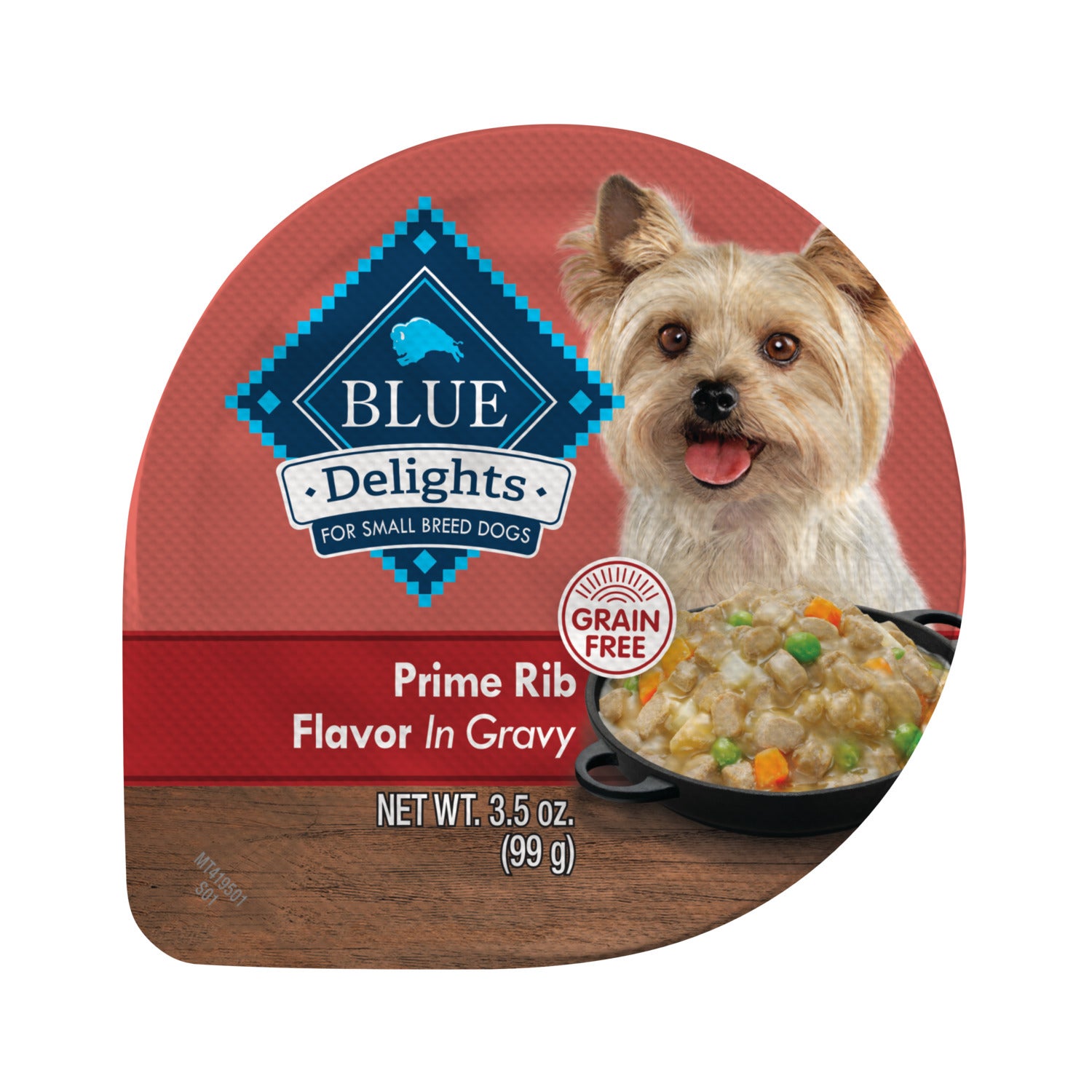 Blue Buffalo Blue Divine Delights Small Breed Natural Wet Dog Food, Prime Rib Flavor In Hearty Gravy, 3.5-Oz