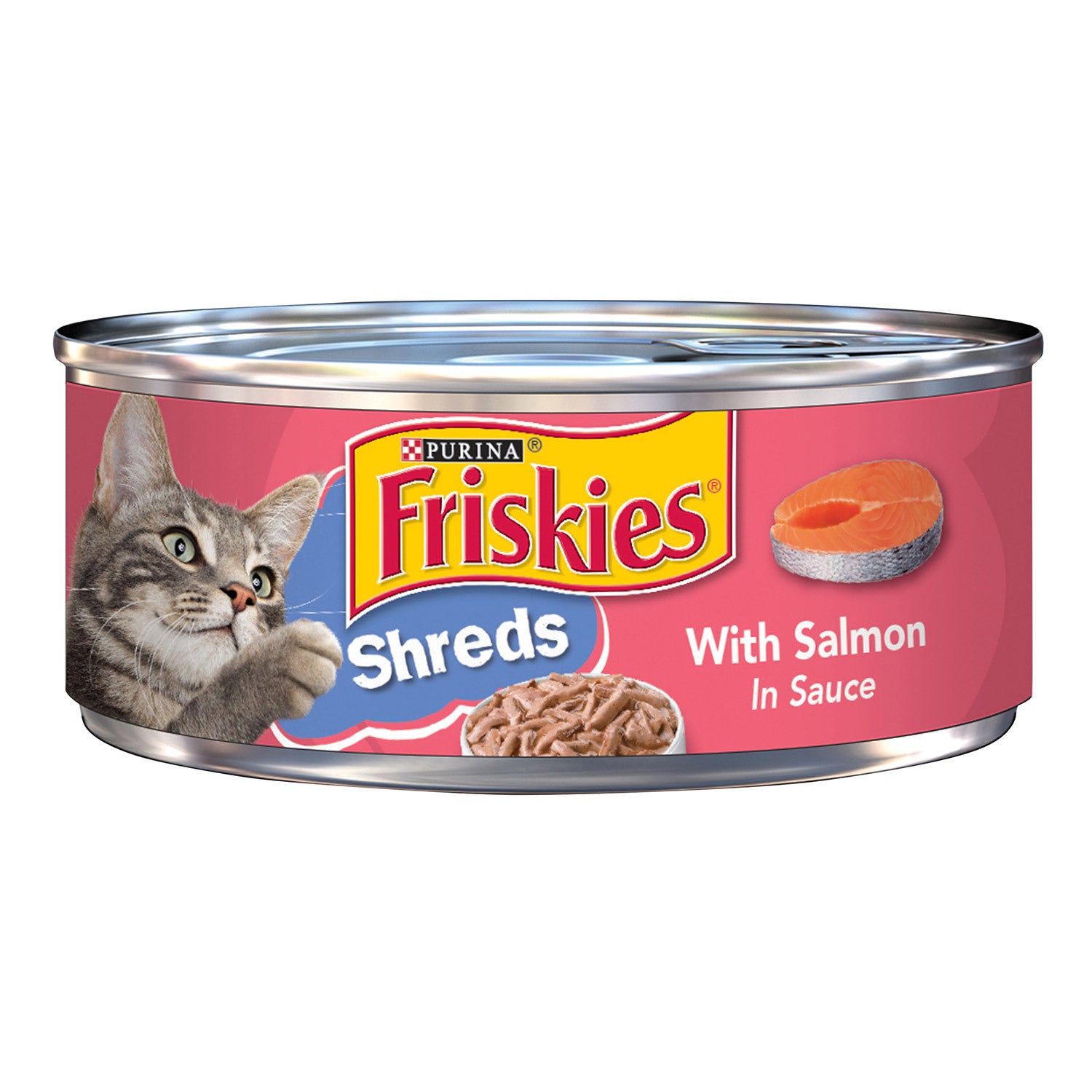 Friskies Wet Cat Food, Shreds With Salmon In Sauce - 5.5 Oz