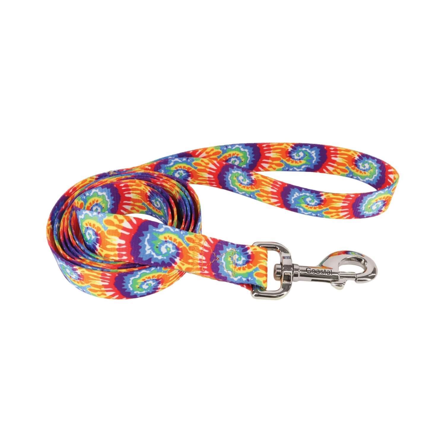 Coastal Pet Products Styles 6 Foot Dog Leash - Bright Tie Dye, 5/8X6'