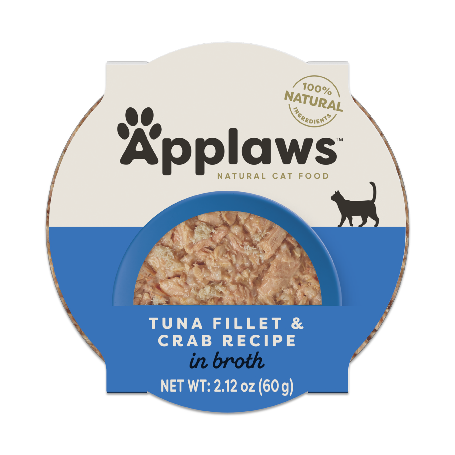 Applaws Natural Limited Ingredient Tuna Filet With Crab In Broth Wet Cat Food, 2.12-Oz Pack Of 10