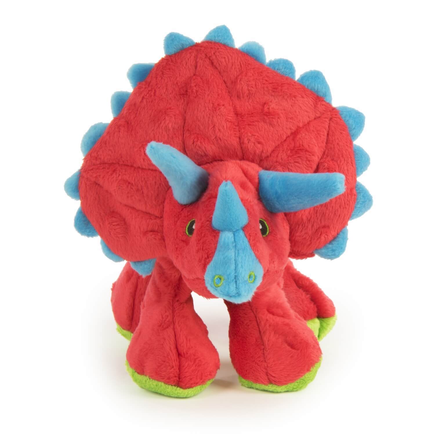 Godog Dinos Frills Squeaky Plush Dog Toy