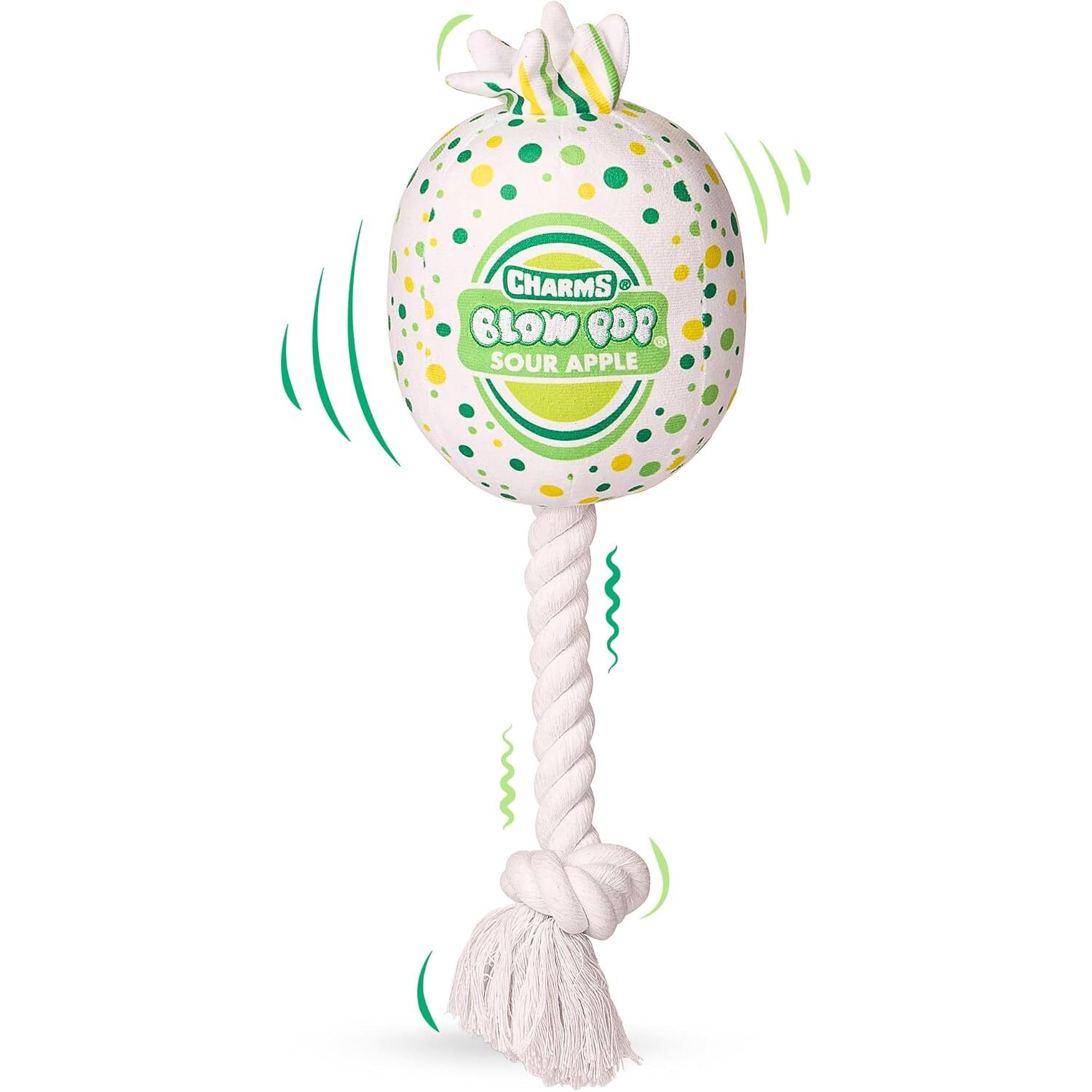 Tootsie Blow Pop Plush Squeaky Rope, Tug & Toss Large Dog Toy, 20