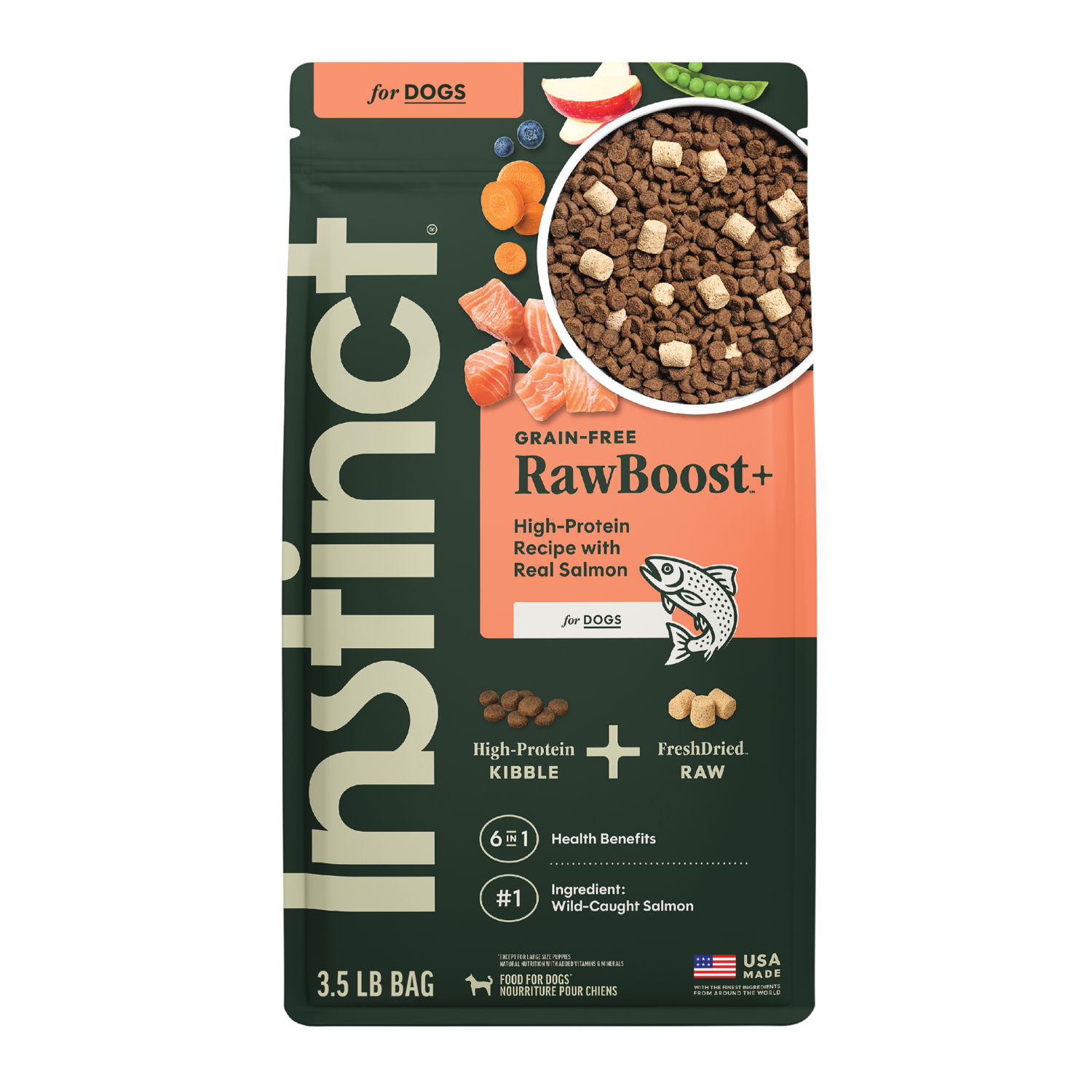 Instinct Raw Boost Grain-Free Recipe With Real Salmon Dry Dog Food, 3.5-Lb
