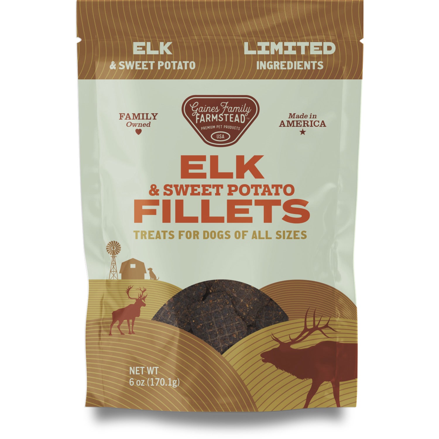 Gaines Family Farmstead Elk And Sweet Potato Fillets Dog Treats, 6Oz