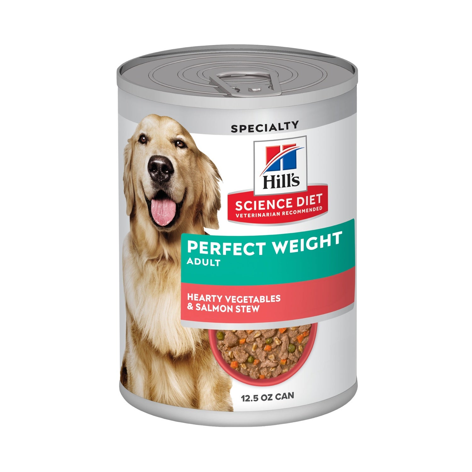 Hill's Science Diet Adult Perfect Weight Hearty Vegetables & Salmon Stew Wet Dog Food, 12.5-Oz - Pack Of 12