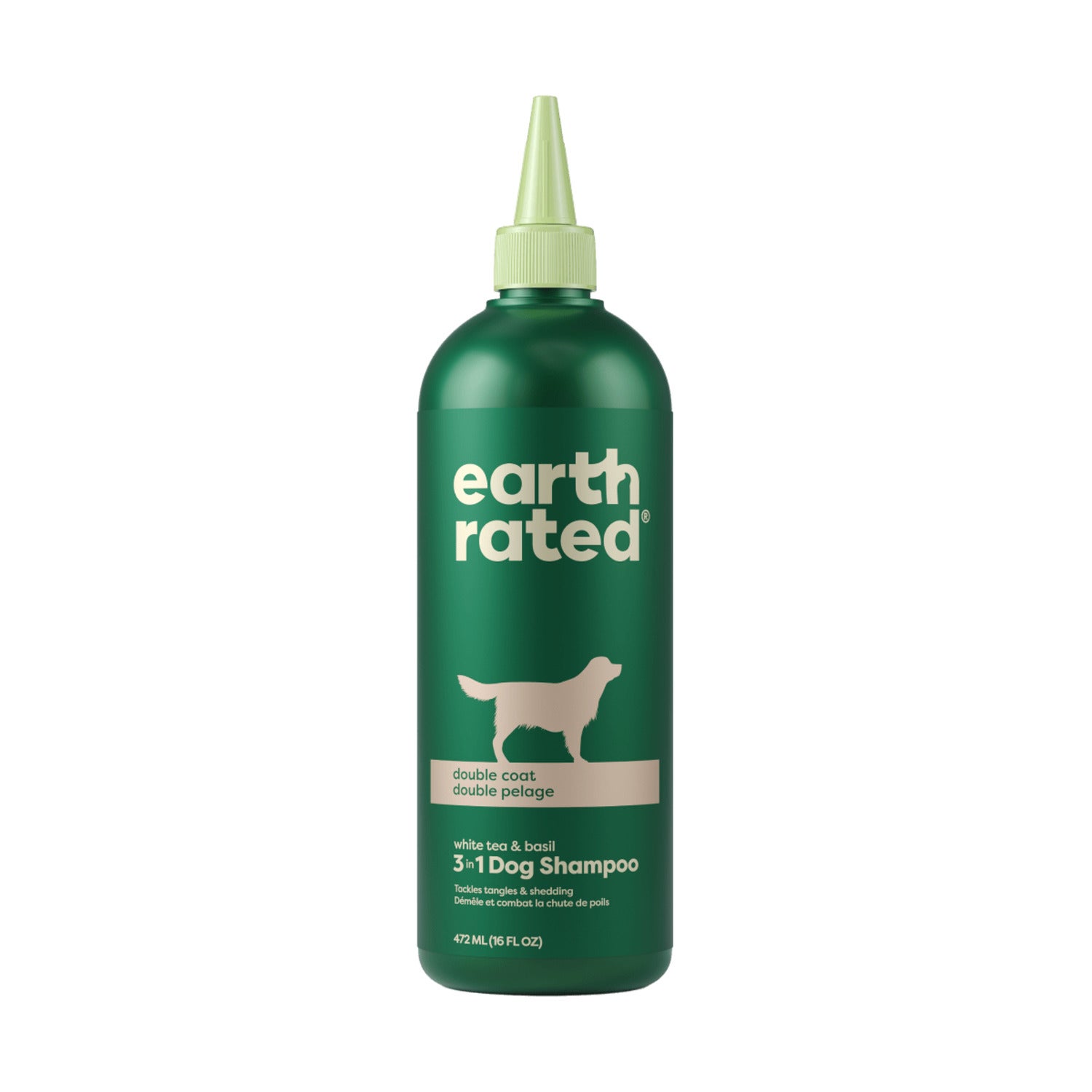 Earth Rated Detangler And Deshedding Dog Shampoo, White Tea & Basil Scent, 16-Oz