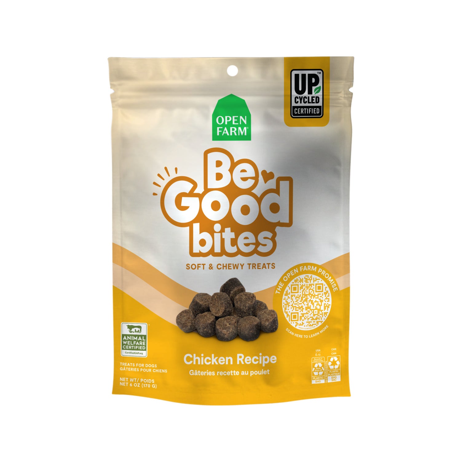 Open Farm Be Good Bites Chicken Recipe Soft & Chewy Dog Treats, 6Oz