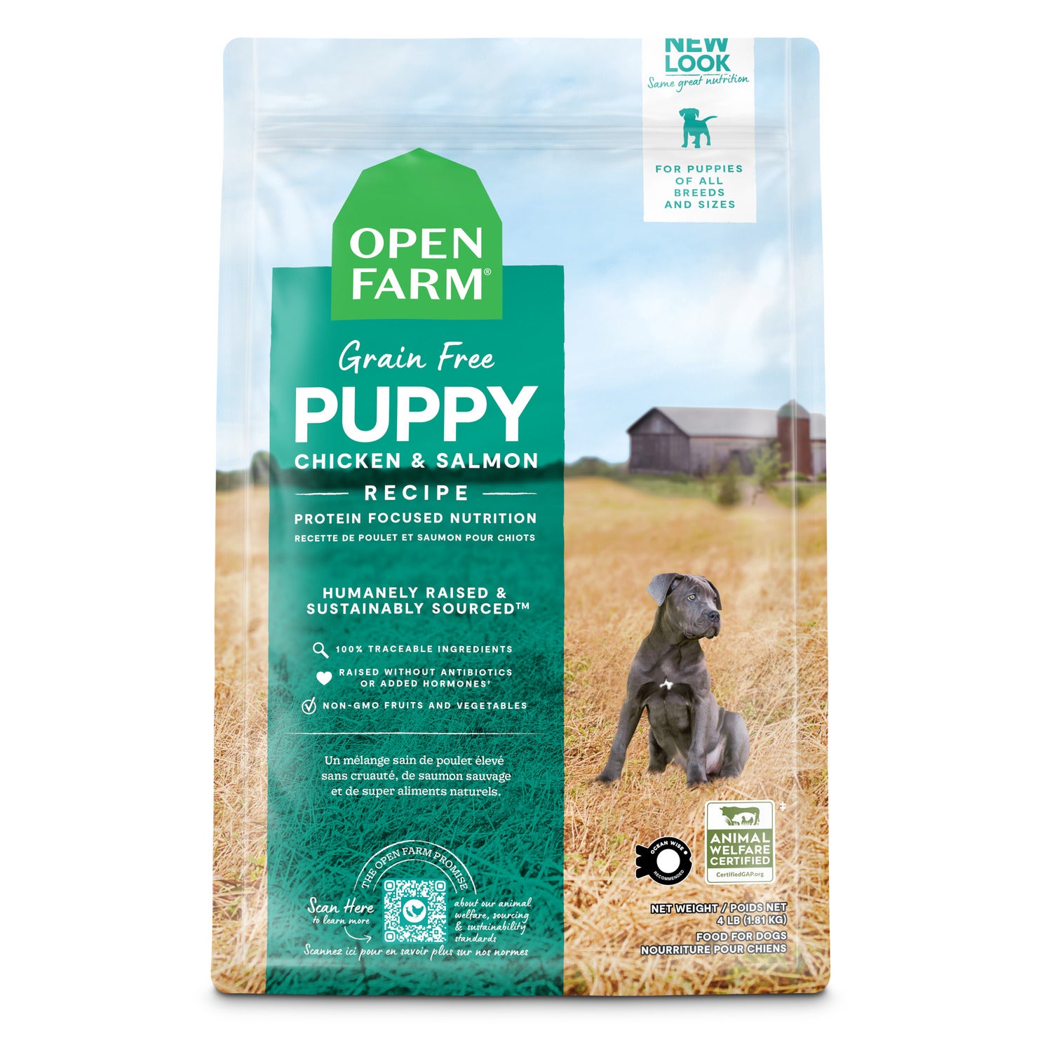 Open Farm Puppy Grain-Free Chicken & Salmon Dry Dog Food, 4Lb