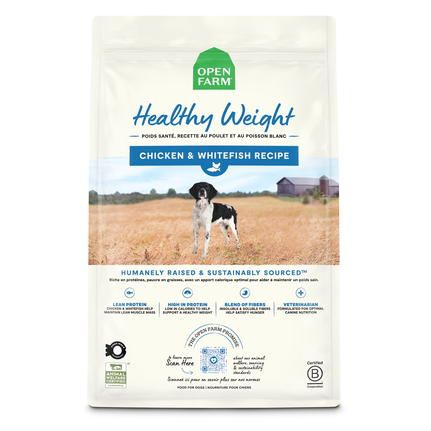 Open Farm Functional Healthy Weight, Chicken & Whitefish Recipe Dry Dog Food, 22Lb