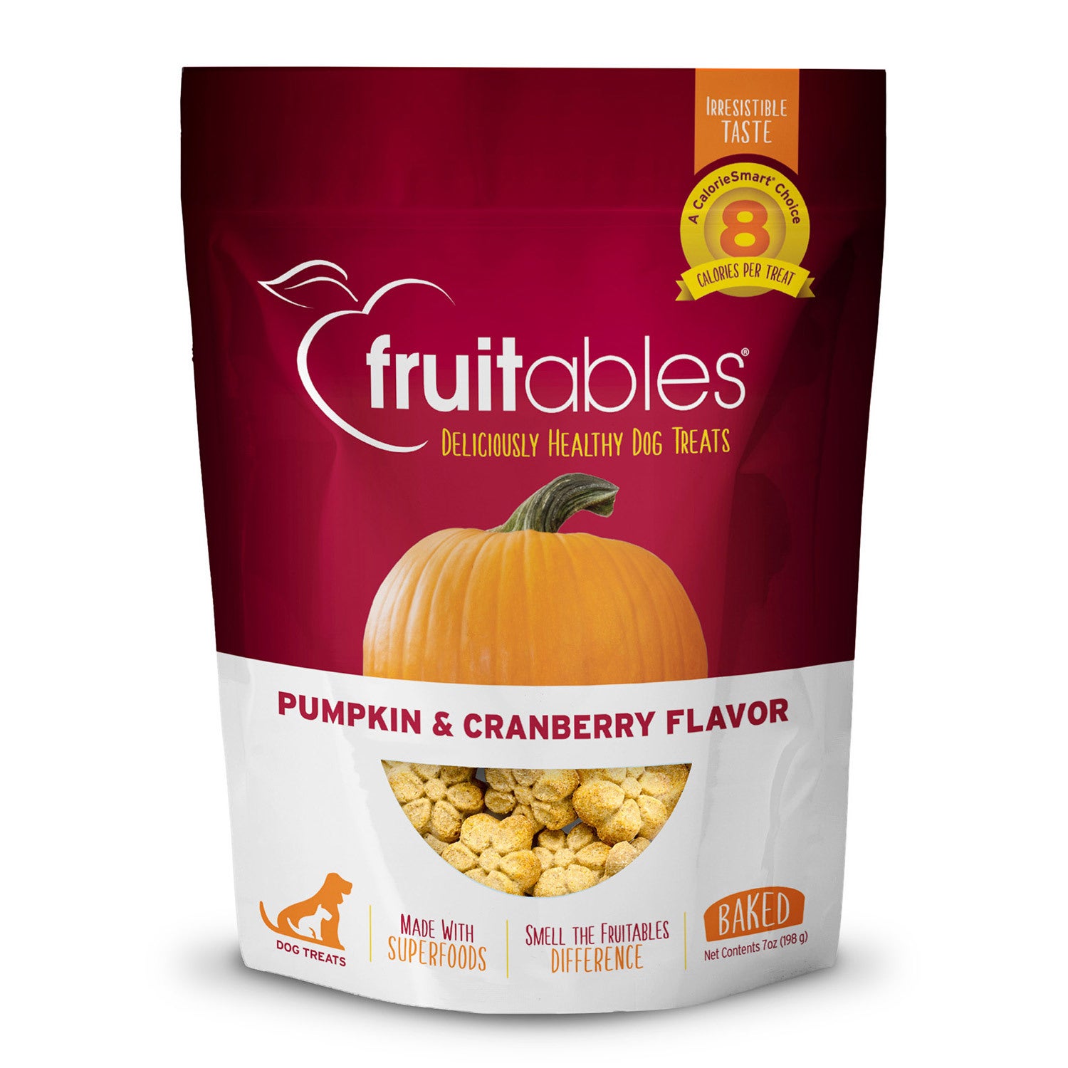 Fruitables Baked Pumpkin & Cranberry Flavor Crunchy Dog Treats