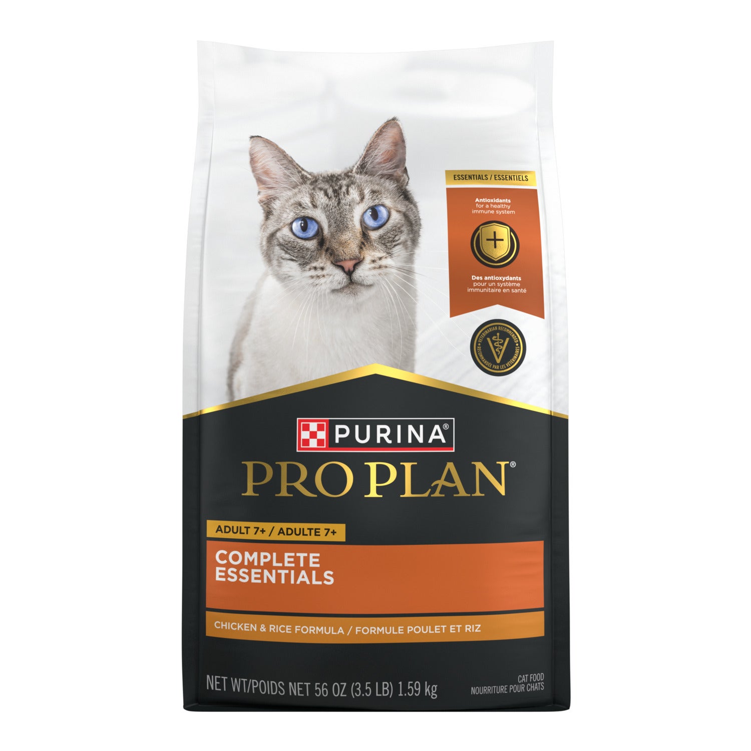 Purina Pro Plan Complete Essentials Senior 7+ Chicken And Rice Formula Dry Cat Food - 3.5-Lb