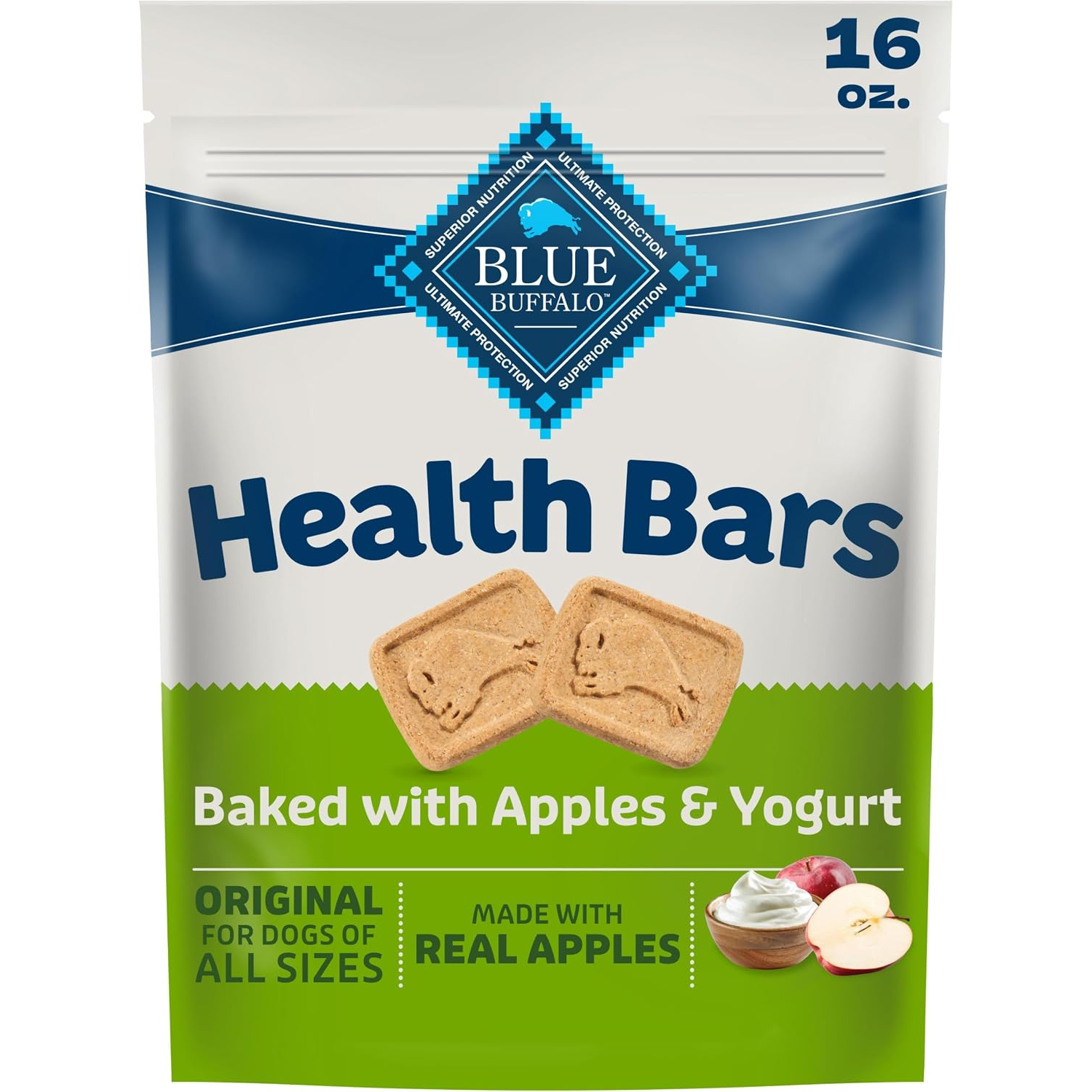 Blue Buffalo Health Bars Baked With Apples & Yogurt Dog Treats, 16-Oz