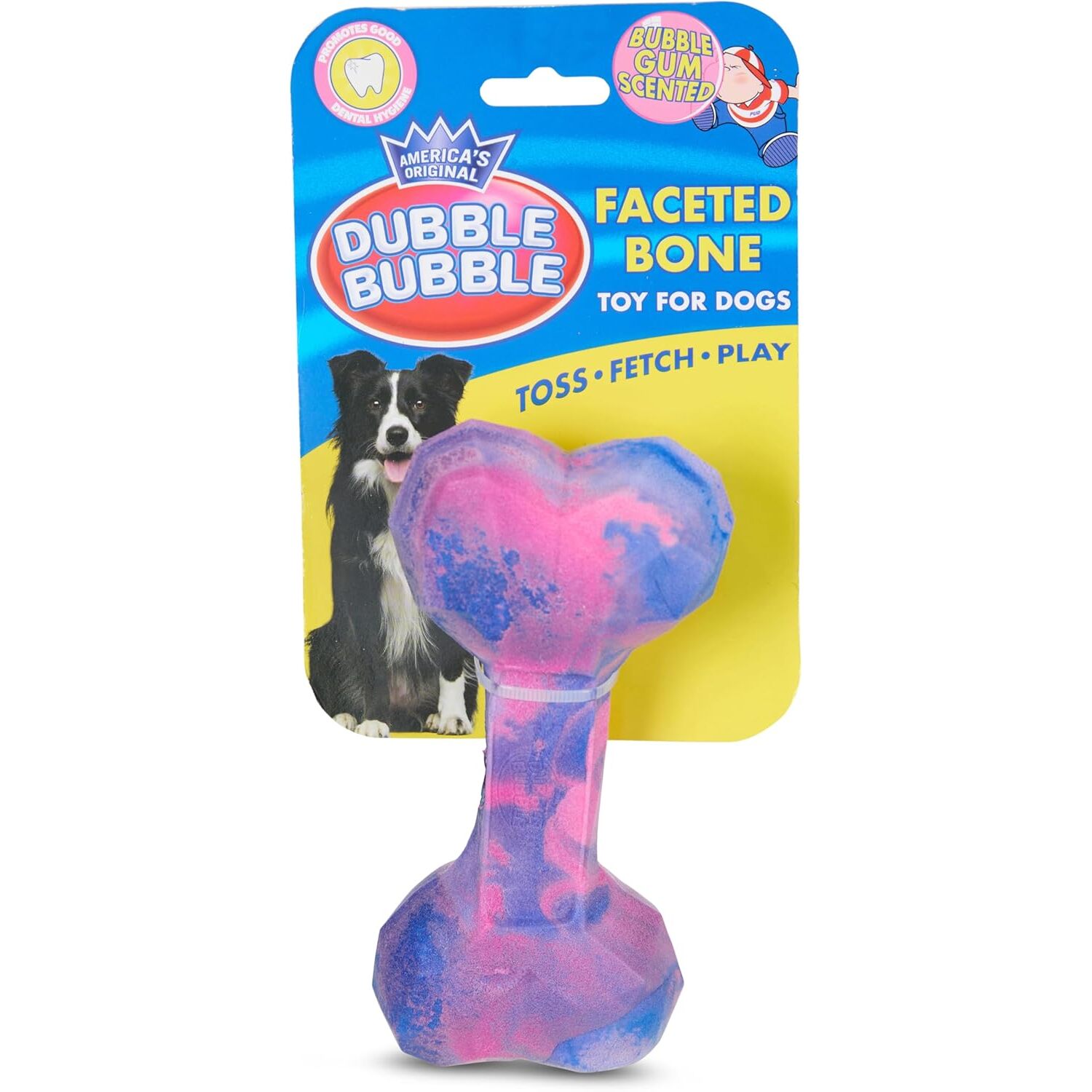 Tootsie Double Bubble Geo Bone Durable Dog Chew Toy, 6
