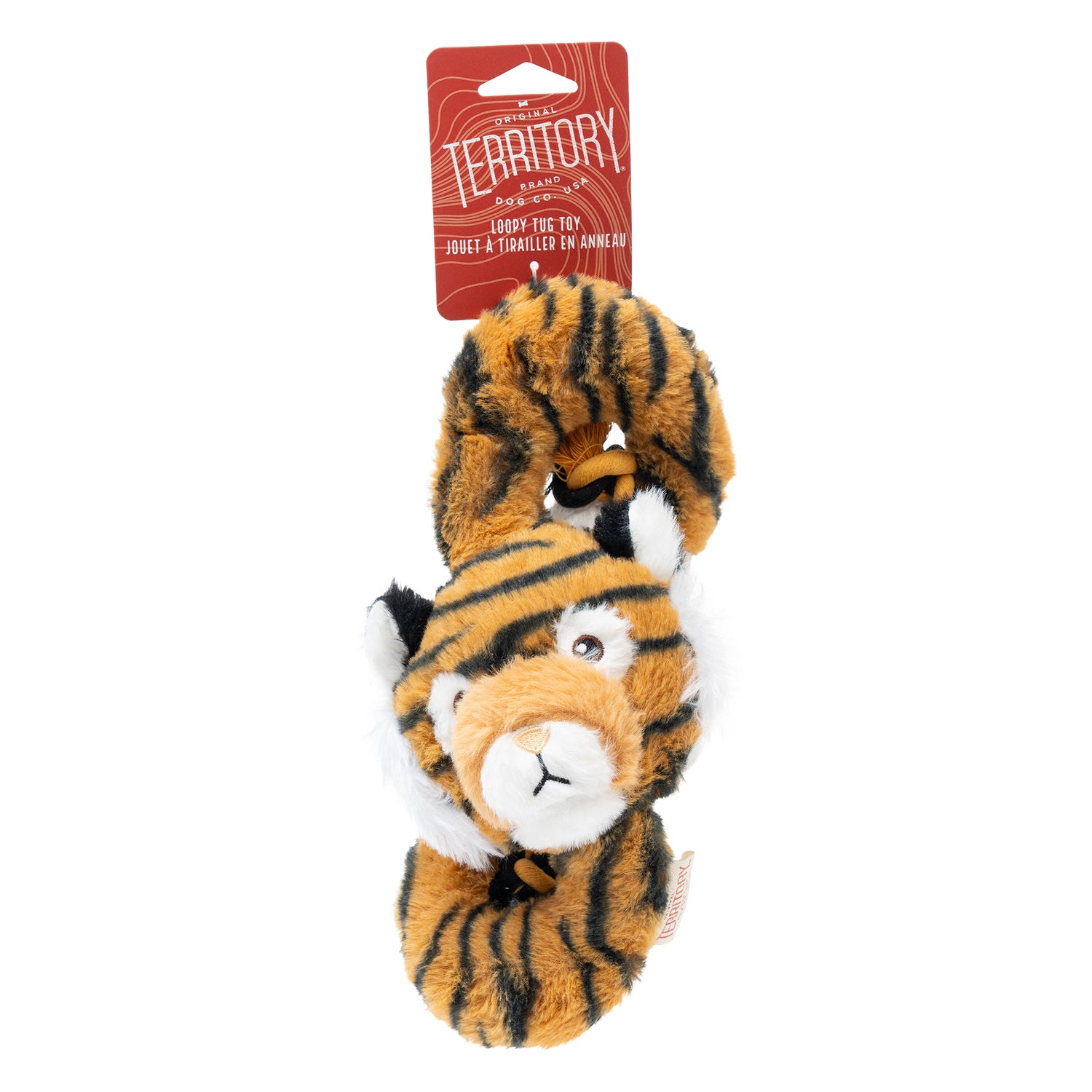 Territory Tiger Loopy Squeak & Tug Plush Dog Toy, 20