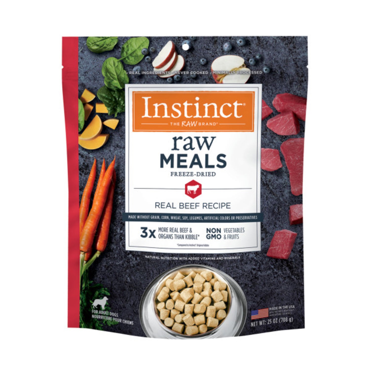 Instinct Raw Meals Beef Freeze-Dried Dog Food, 25 Oz
