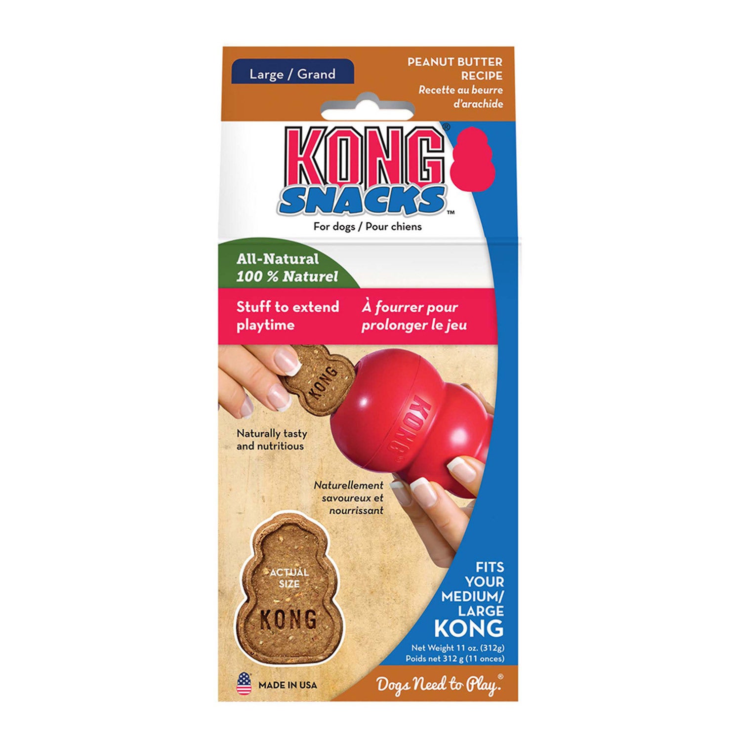 Kong Stuff'n Peanut Butter Snacks Dog Treats, Large