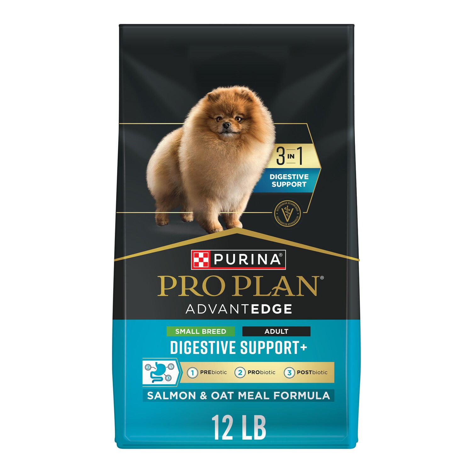 Purina Pro Plan Advantedge Digestive Support Plus Small Breed Salmon And Oat Meal Formula Adult Dry Dog Food - 3.5-Lb. Bag