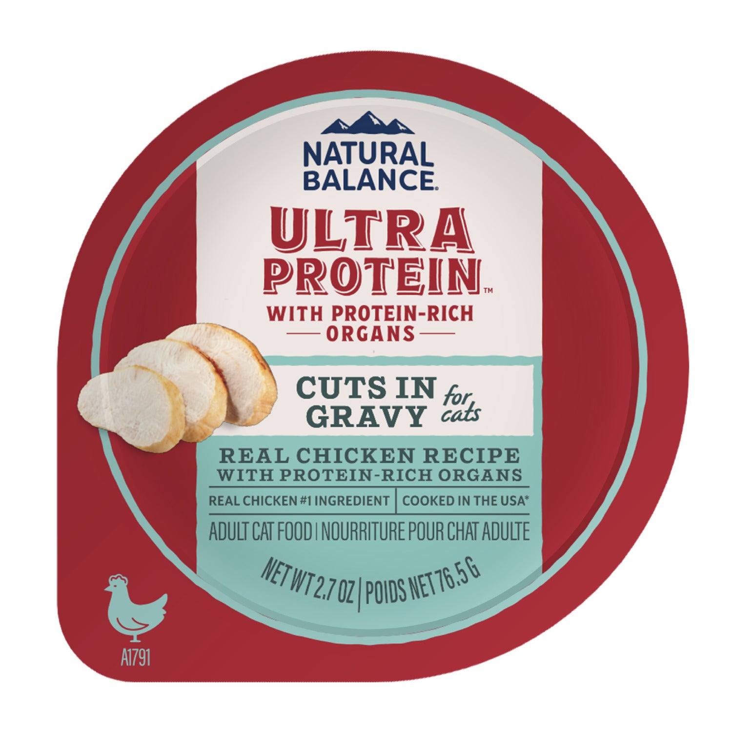 Natural Balance Ultra Protein Wet Cat Food, Real Chicken Recipe With Protein-Rich Organs Cuts In Gravy, 2.7-Oz Pack Of 10
