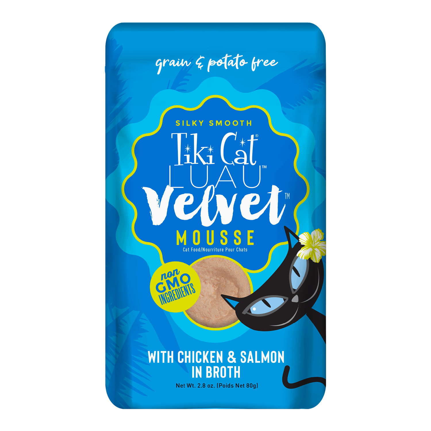 Tiki Cat Luau Velvet Mousse Wet Cat Food, Chicken & Salmon, 2.8-Oz Pouch 12-Count