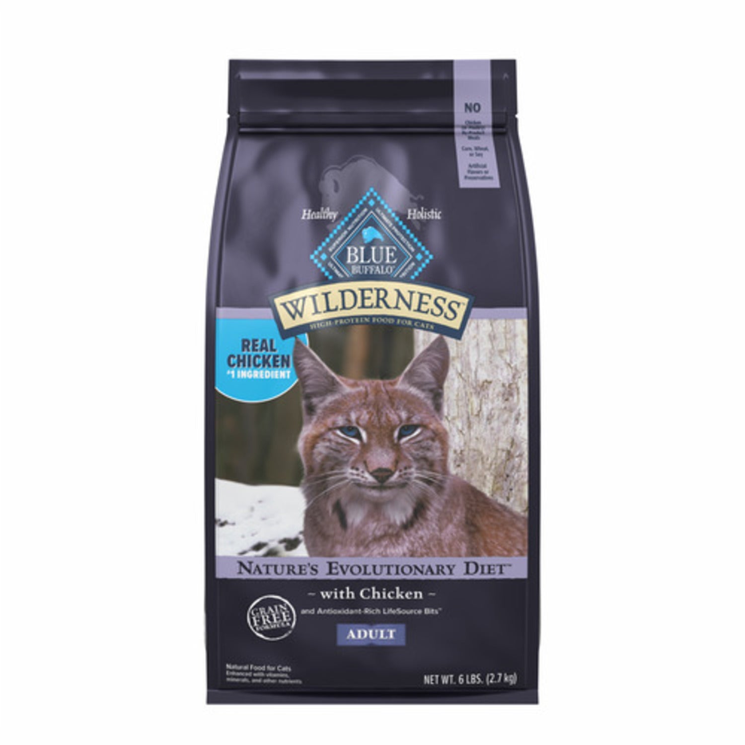 Blue Buffalo Wilderness Adult Dry Cat Food, Chicken Recipe, 6-Lb Bag
