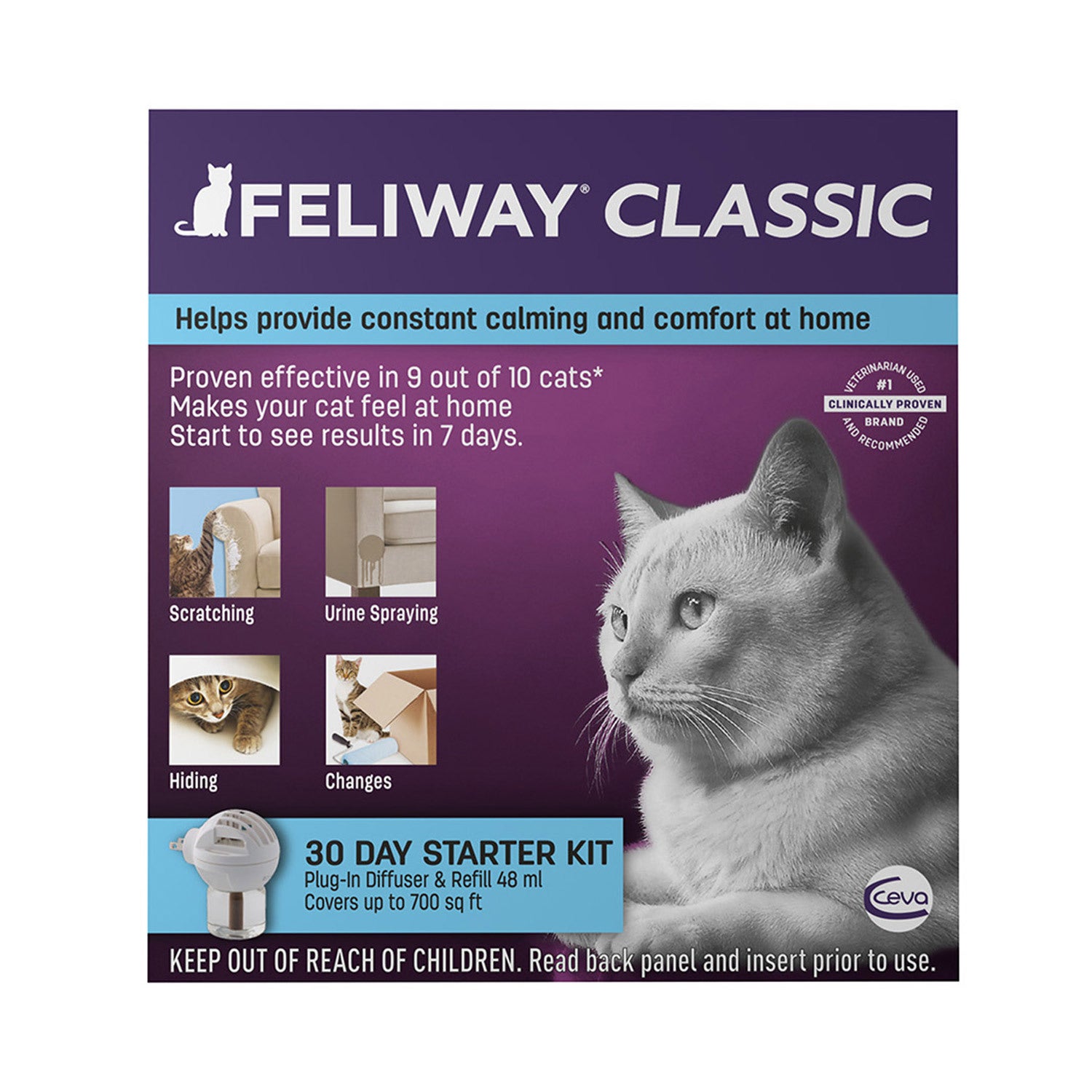 Feliway Calming Cat Diffuser Plug In, Classic 30 Day Starter Kit