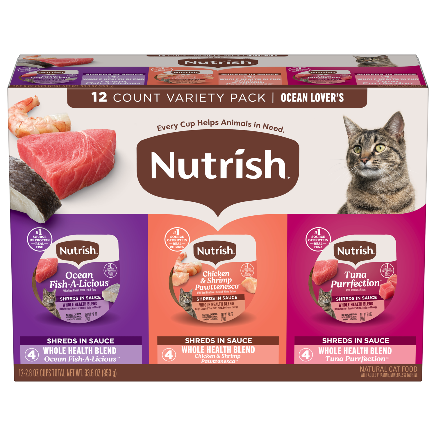 Rachael Ray® Nutrish™ Natual Grain-Free Wet Cat Food, Ocean Lover’S Variety Pack, 2.8-Oz Pack Of 12