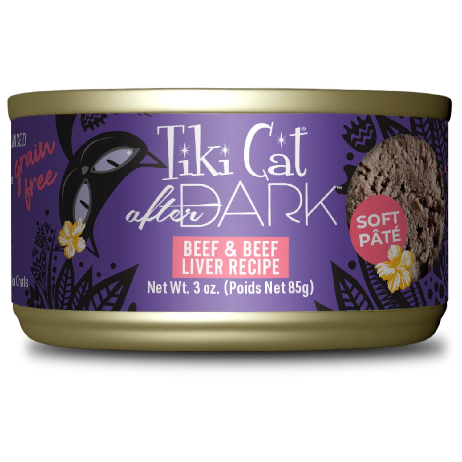 Tiki Cat After Dark Pate Wet Cat Food, Beef & Beef Liver, 3-Oz. Can