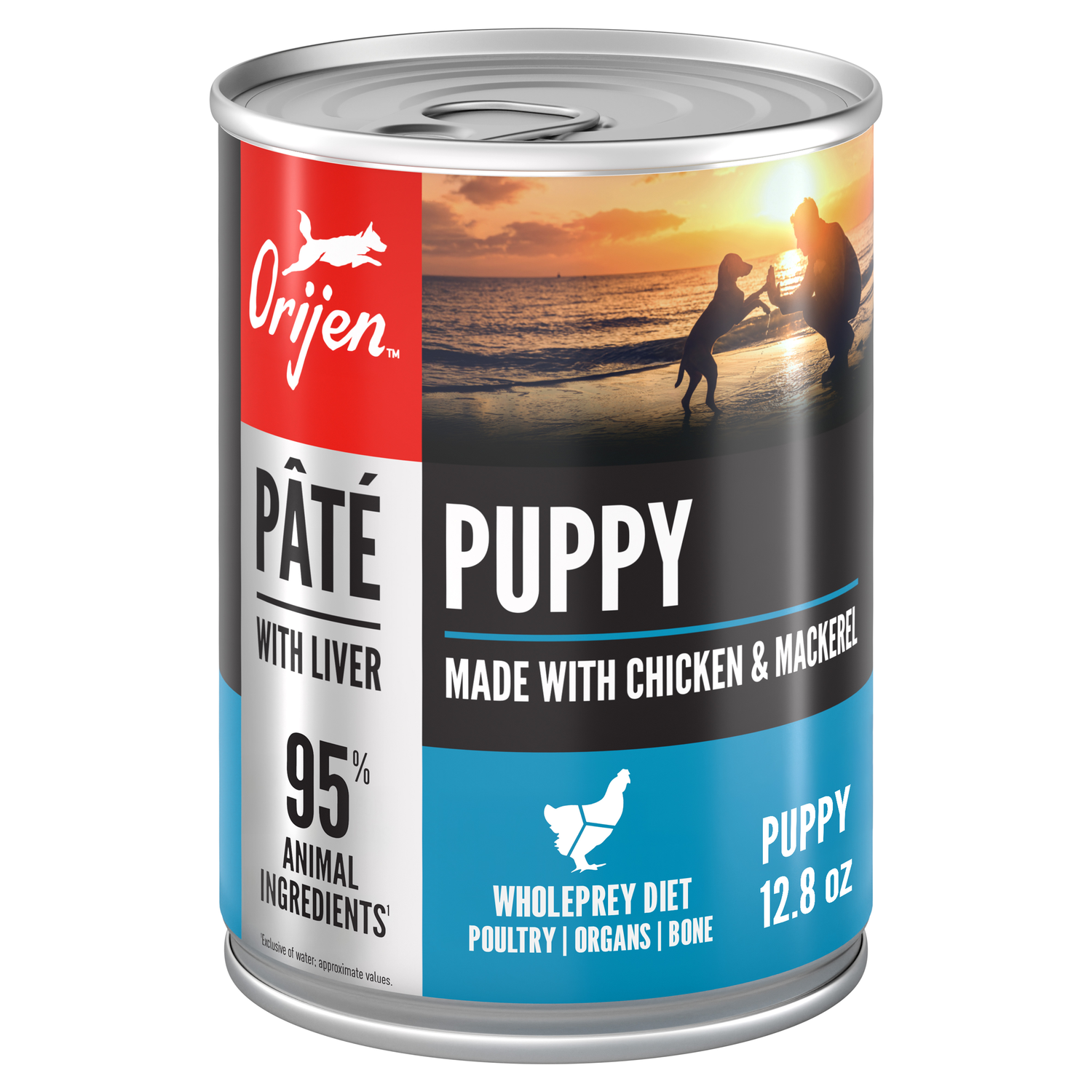 Orijen Pate With Liver Puppy Chicken & Mackerel Wet Dog Food, 12.8-Oz Pack Of 12