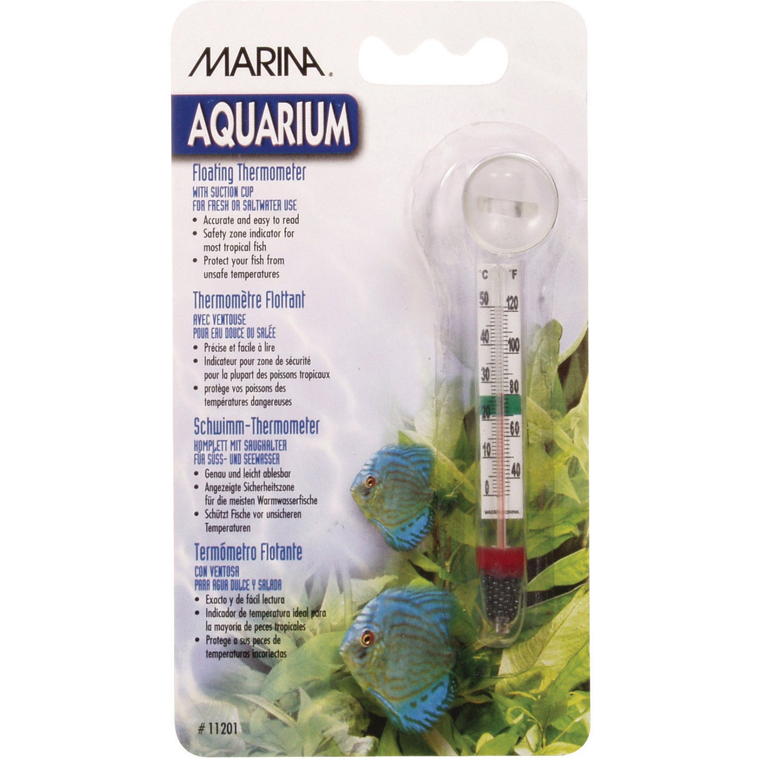 Marina Floating Thermometer With Suction Cup - Celsius And Fahrenheit