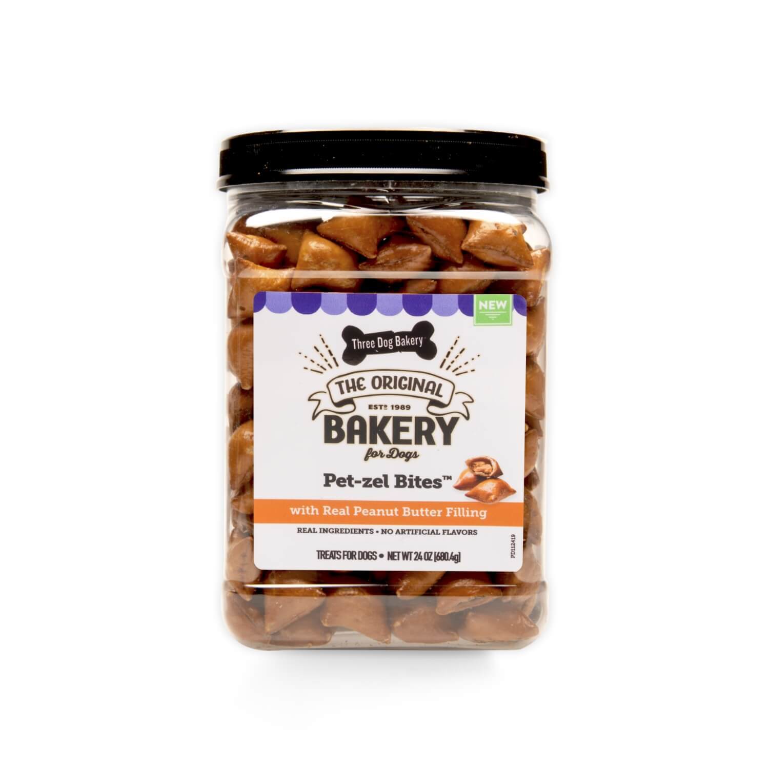 Three Dog Bakery Petzel Bites With Peanut Butter Filling Dog Treats