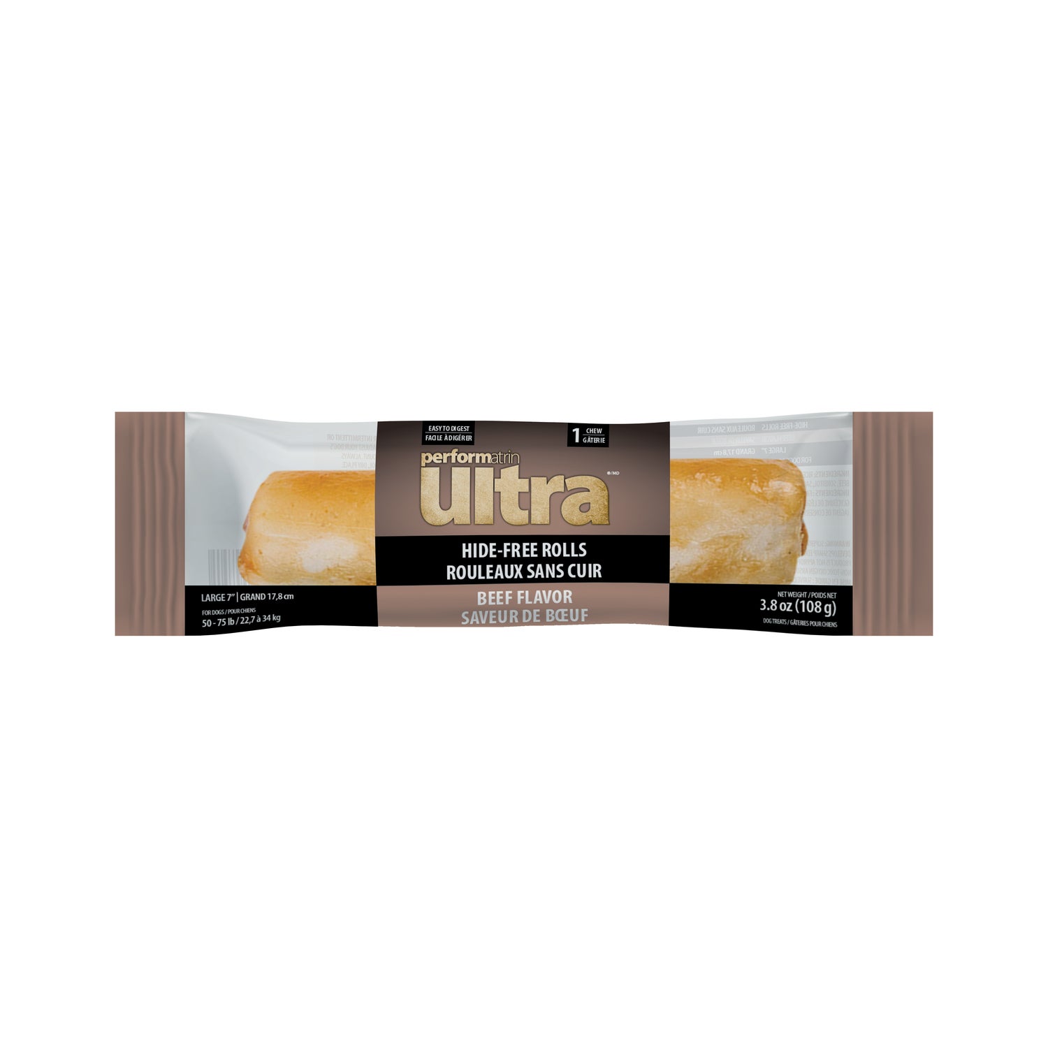 Performatrin Ultra Hide-Free Rolls Beef Recipe Large Dog Treat, 7