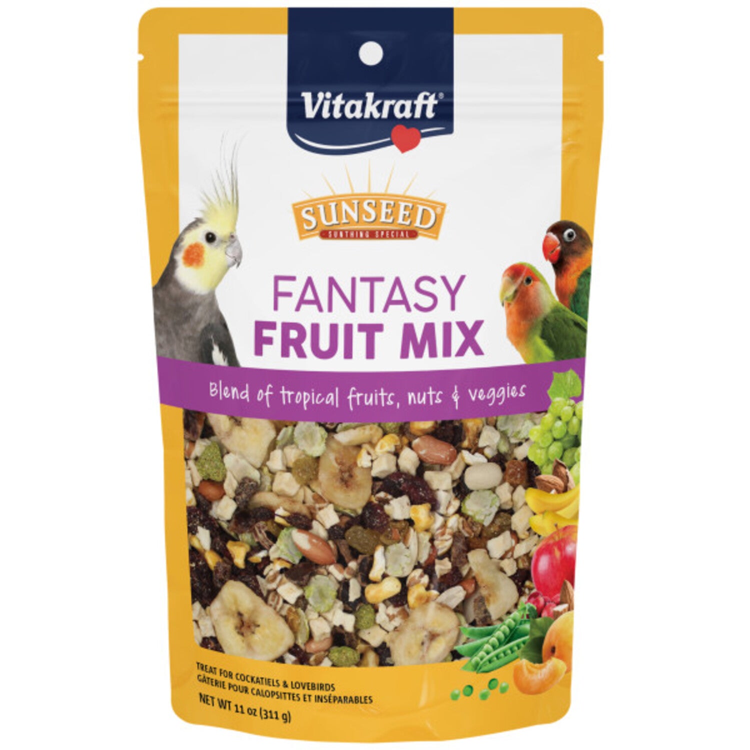 Sun Seed Fantasy Fruit Mix Cockatiel And Lovebird Treat, 11-Oz