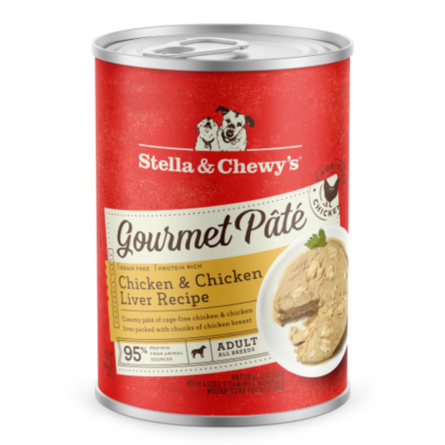 Stella & Chewy's Gourmet Pâté Wet Dog Food - Chicken & Chicken Liver Recipe - 12.5-Oz