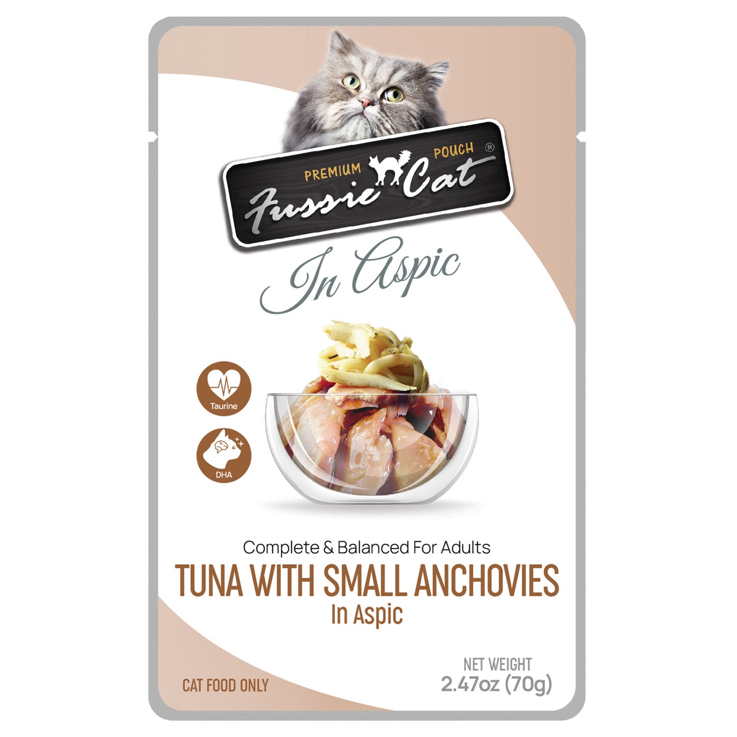 Fussie Cat Premium Tuna With Small Anchovies Wet Cat Food, 2.47 Oz