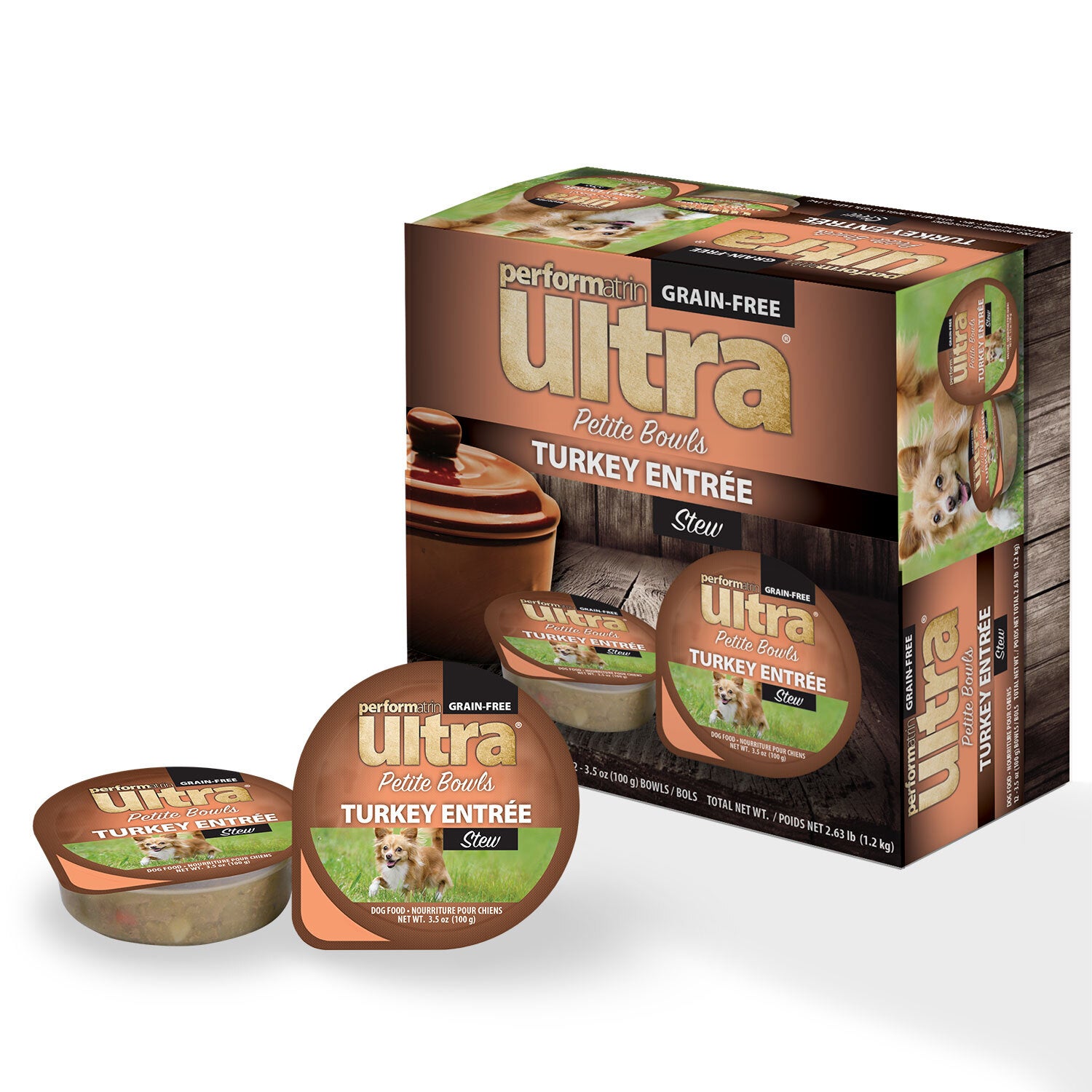 Performatrin Ultra Petite Bowls Grain-Free Turkey Stew Entree Wet Dog Food