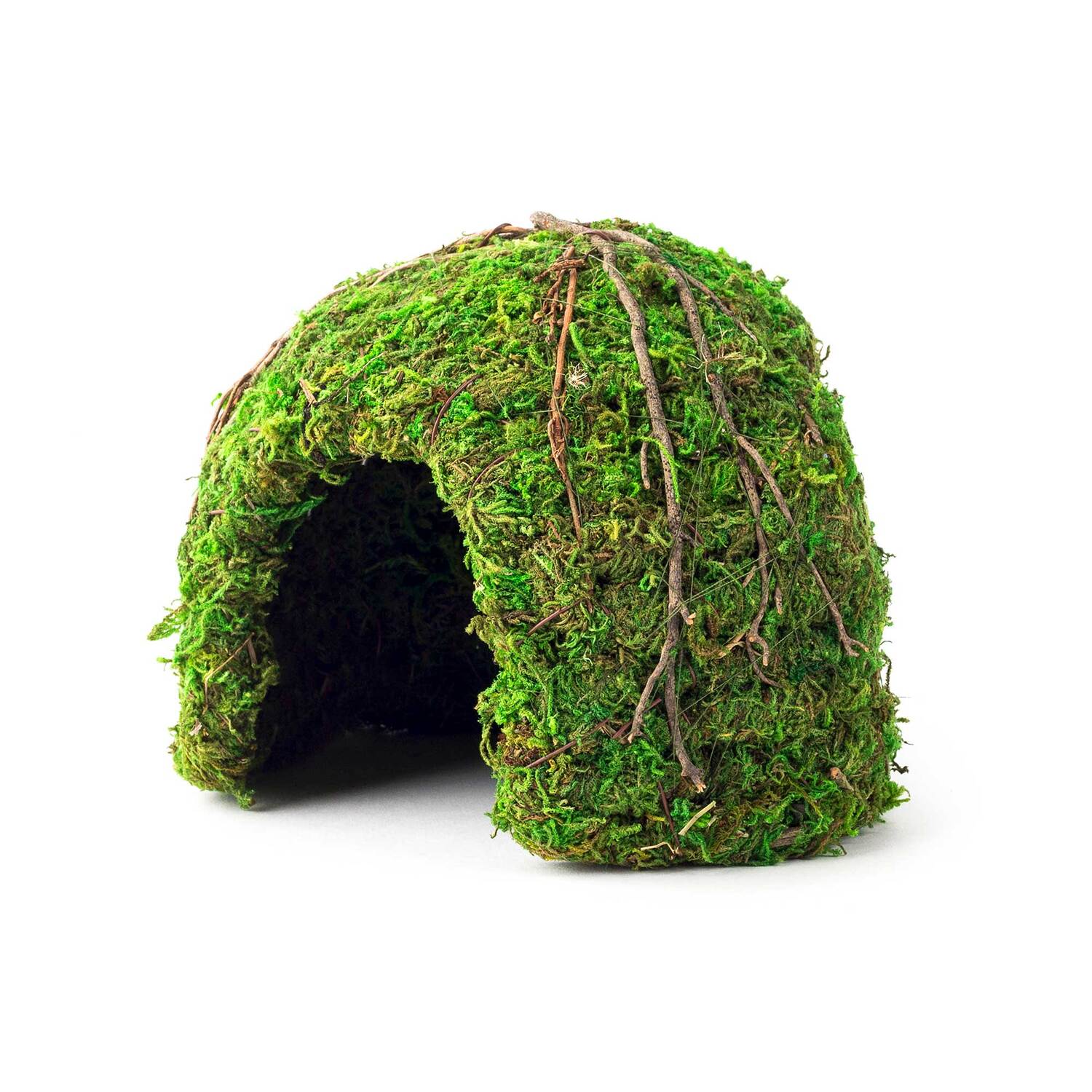Galápagos Mossy Dome Reptile Hideout, Green, 6In Diameter