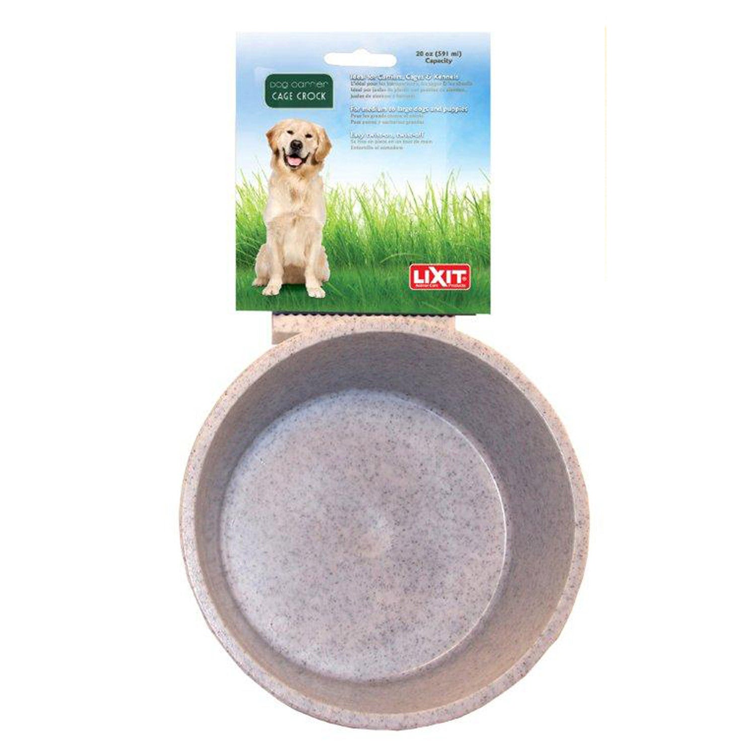 Lixit Cage Crock Dog Bowl - 10Oz