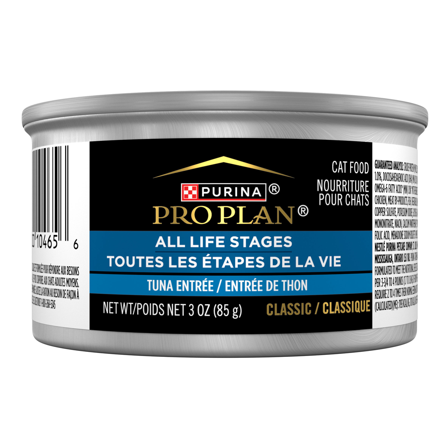Purina Pro Plan All Life Stages Tuna Pate Classic Entrée Wet Cat Food, 3 Oz. - 24 Pack