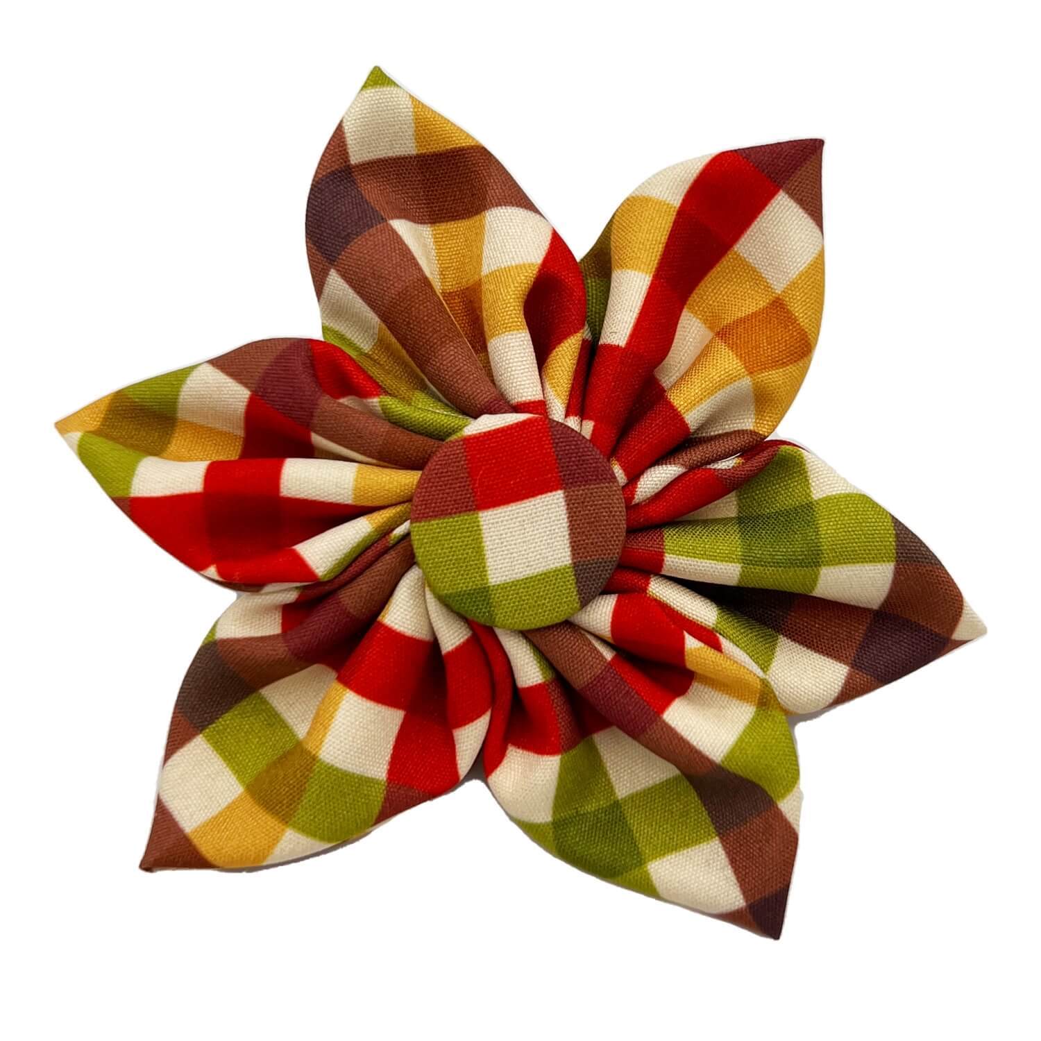 Huxley & Kent Harvest Check Pinwheel Dog Collar Accessory