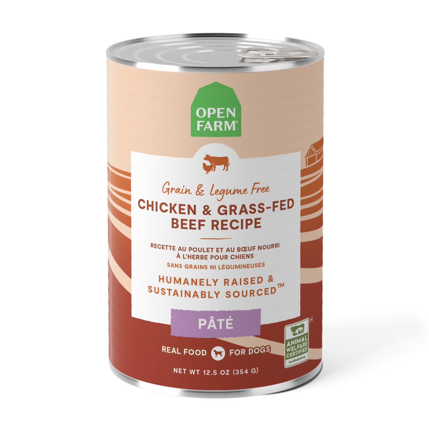 Open Farm Chicken & Grass-Fed Beef Pâté Wet Dog Food, 12.5Oz