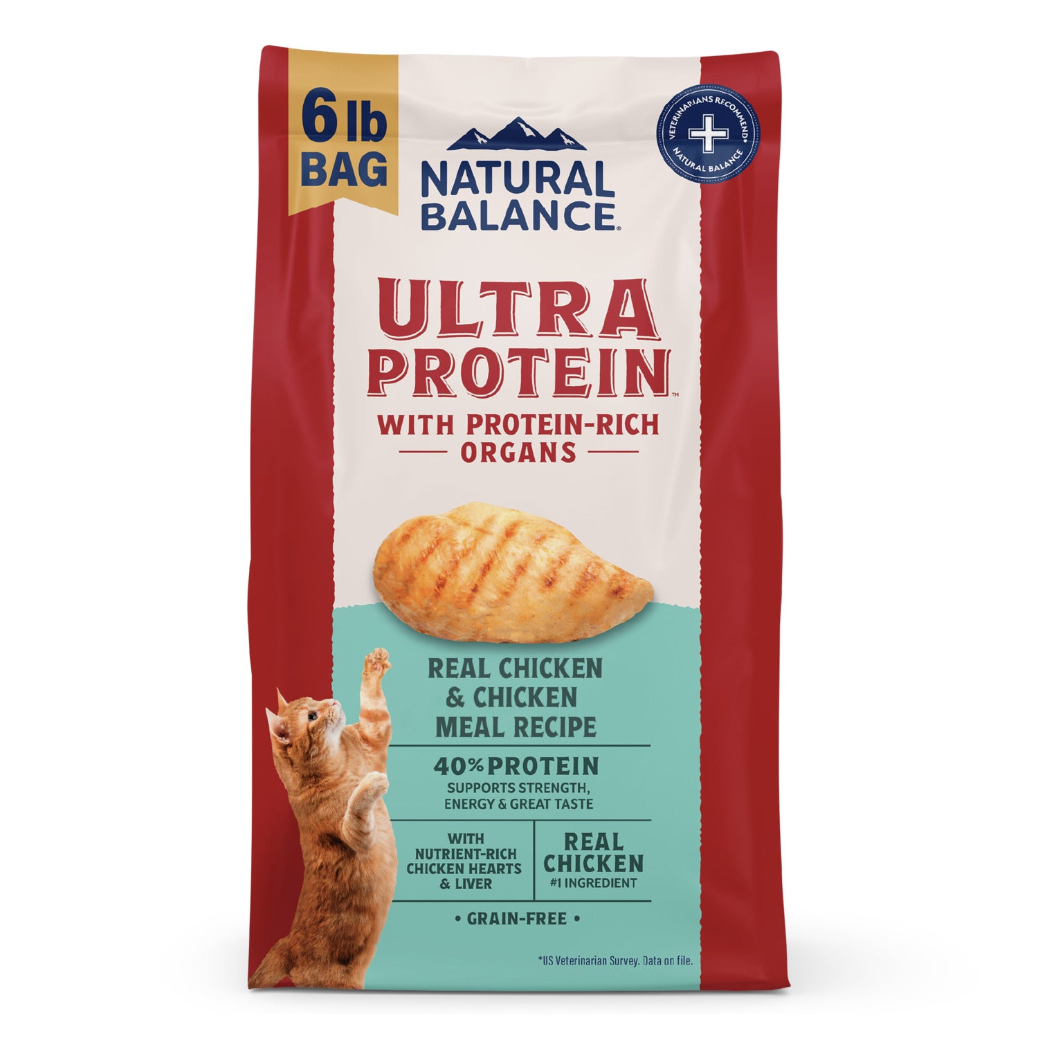 Natural Balance Ultra Protein Dry Cat Food, Real Chicken & Chicken Meal Recipe, 3 Lbs