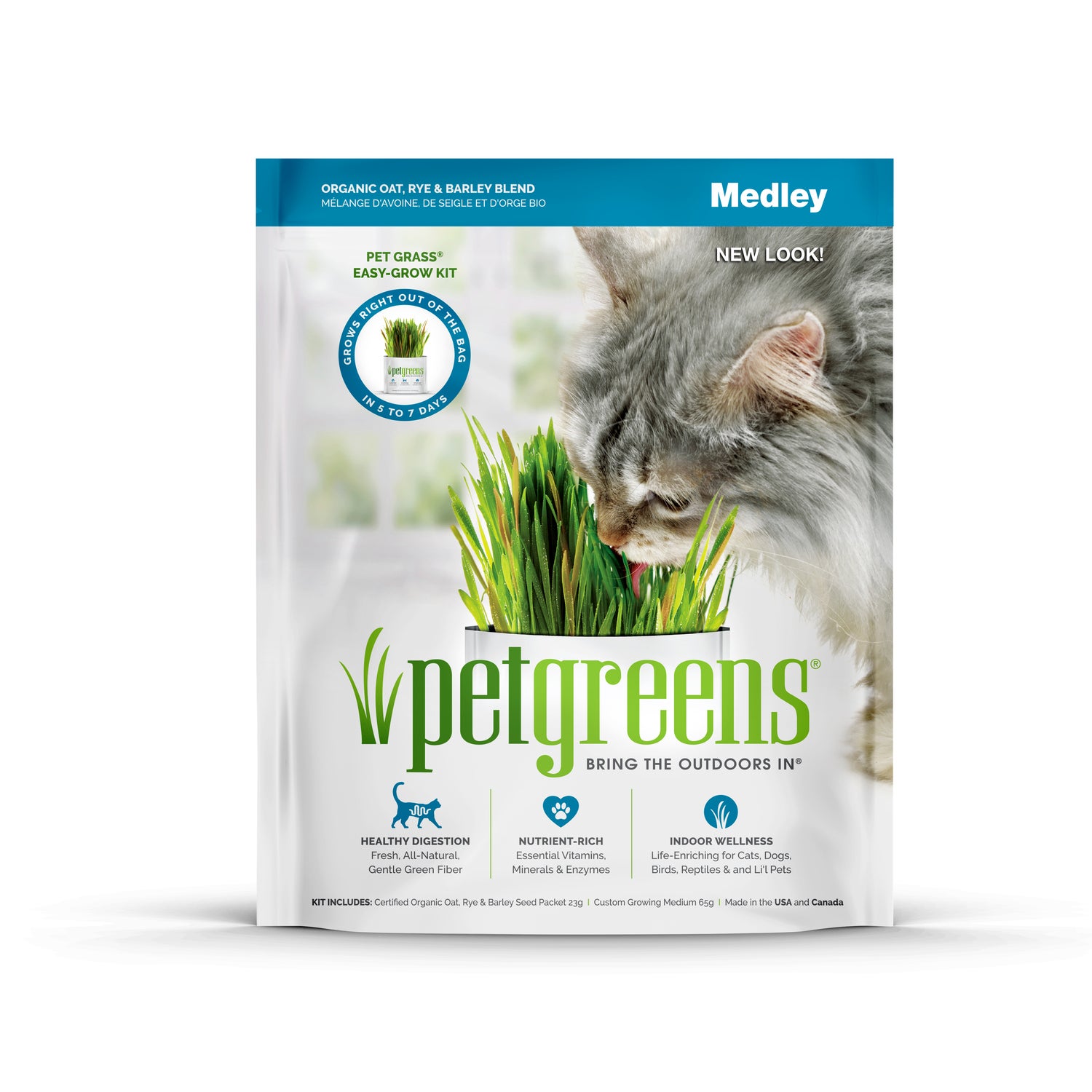Pet Greens Cat Grass Easy Self-Grow Organic Medley Cat Treat Kit